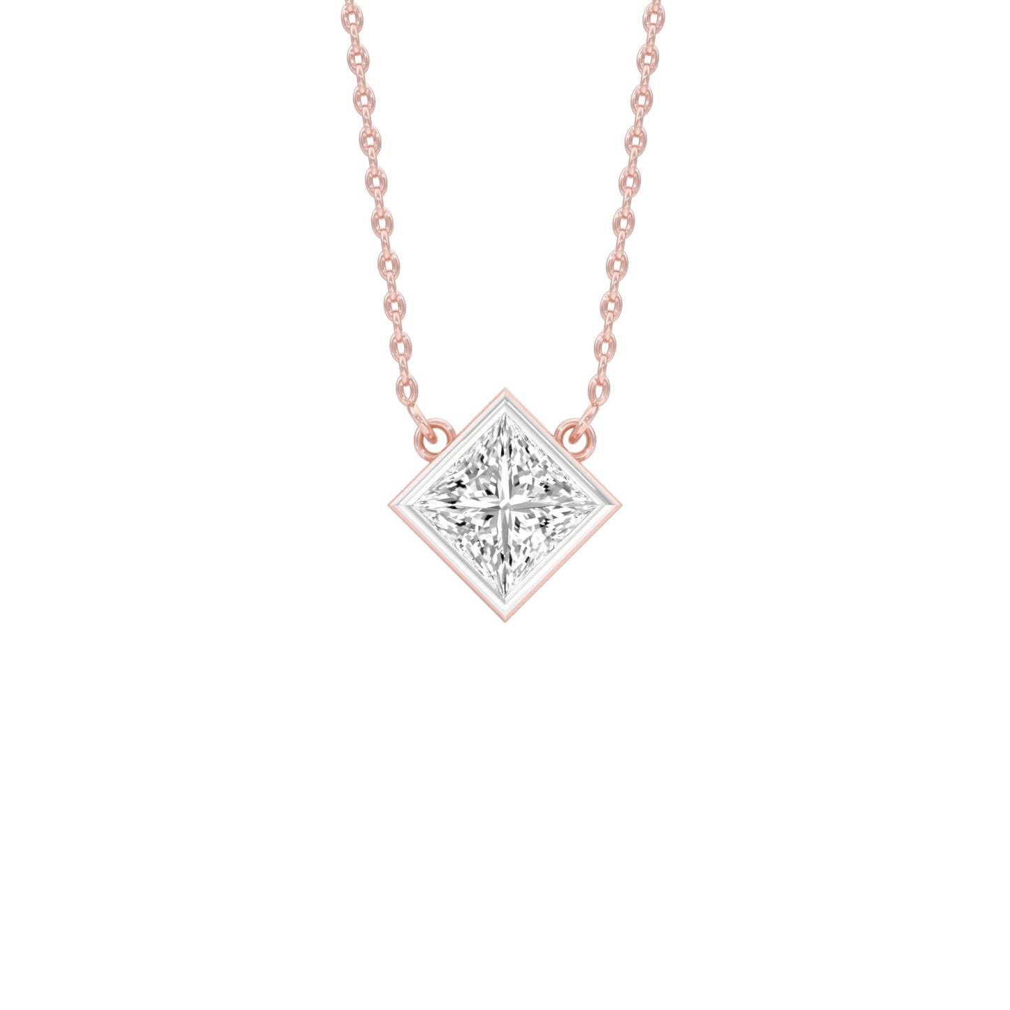 Glow Grid Diamond Pendant 18 KT / Rose Gold