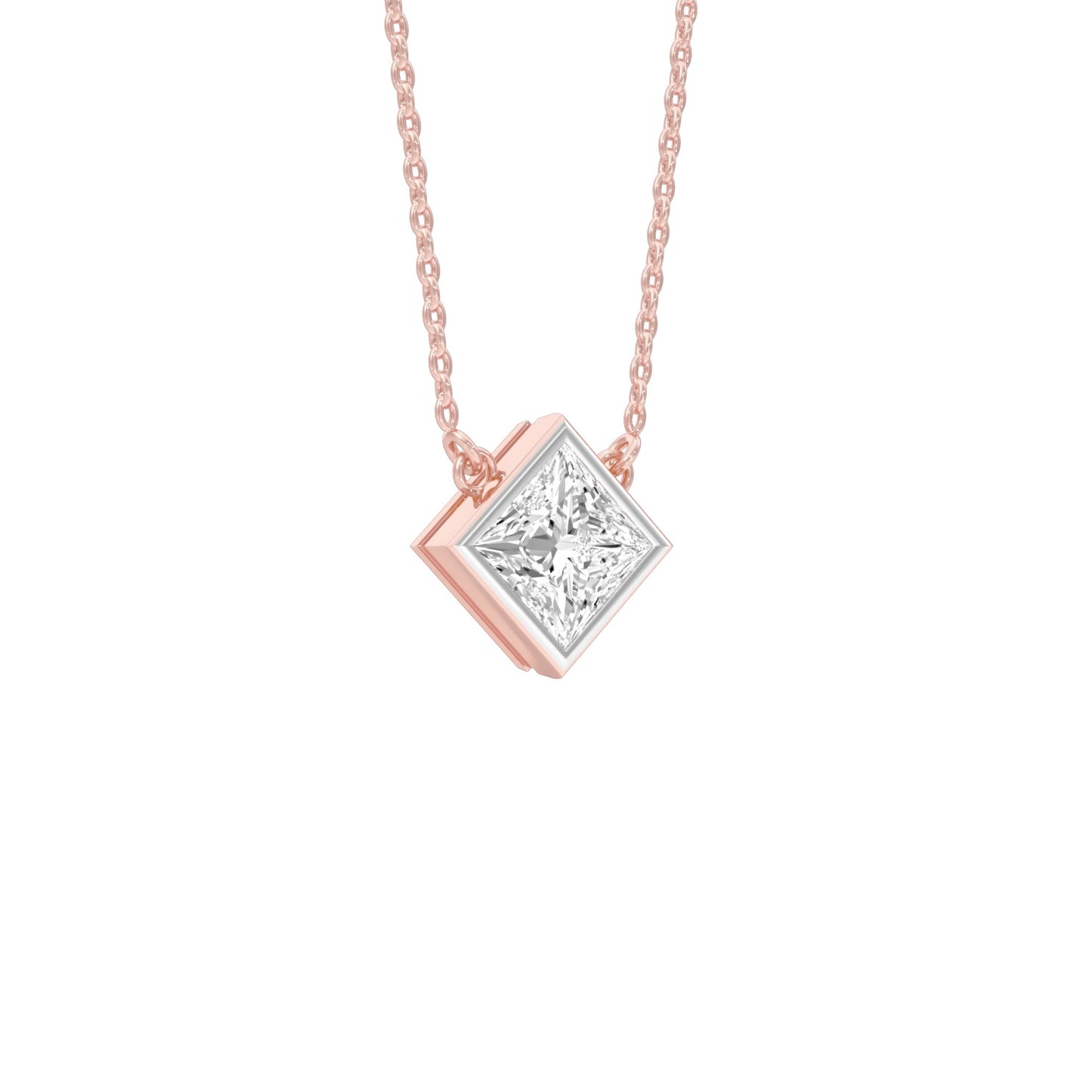Glow Grid Diamond Pendant 18 KT / Rose Gold