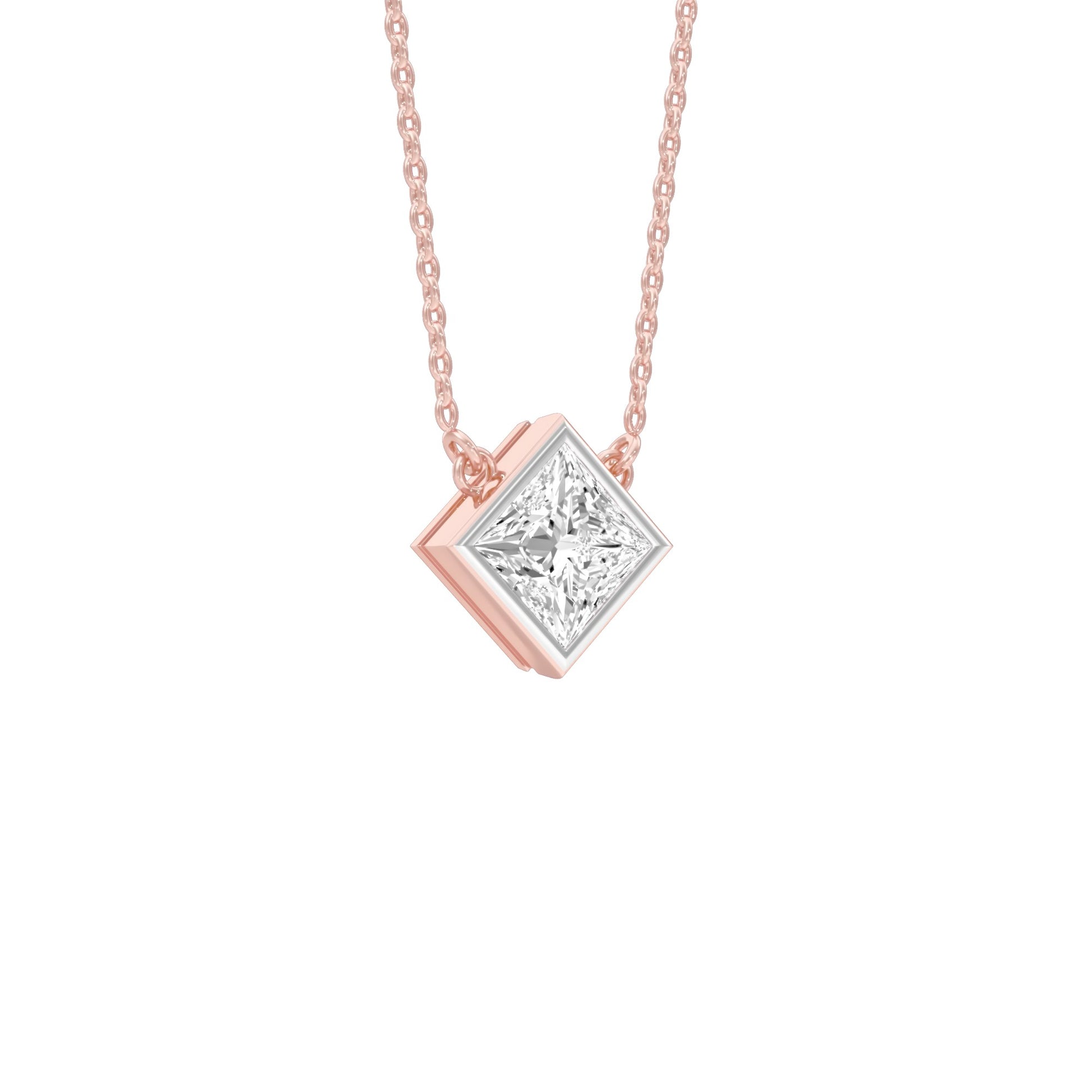 Glow Grid Diamond Pendant 18 KT / Rose Gold