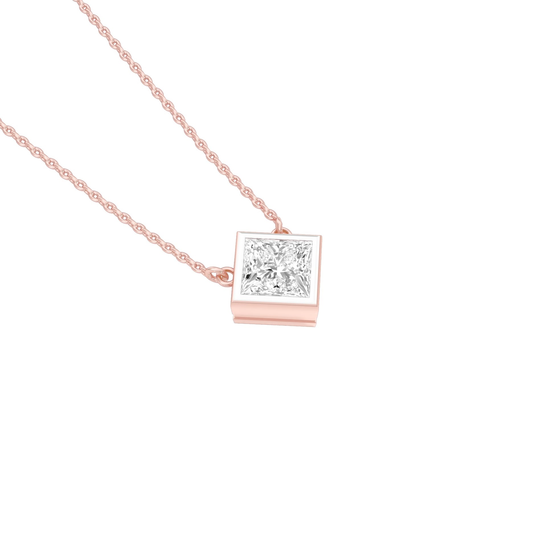 Glow Grid Diamond Pendant 18 KT / Rose Gold