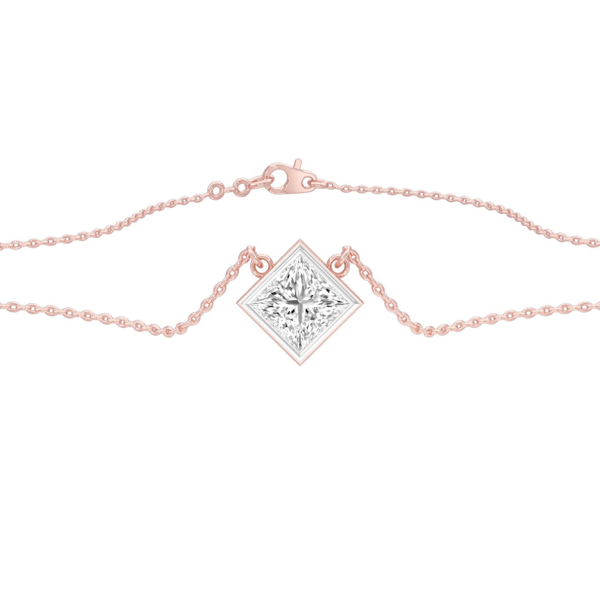 Glow Grid Diamond Pendant 18 KT / Rose Gold