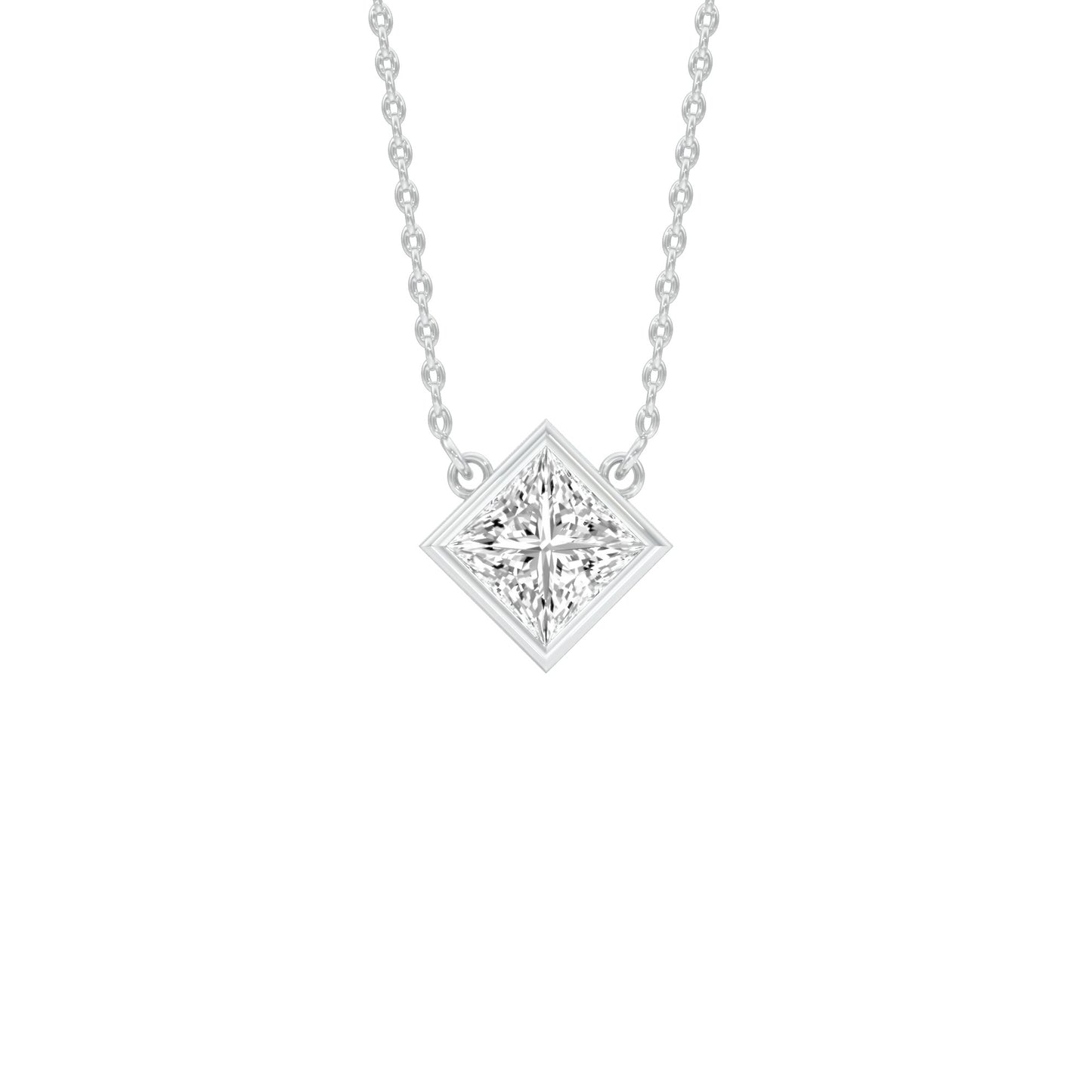 Glow Grid Diamond Pendant 18 KT / White Gold