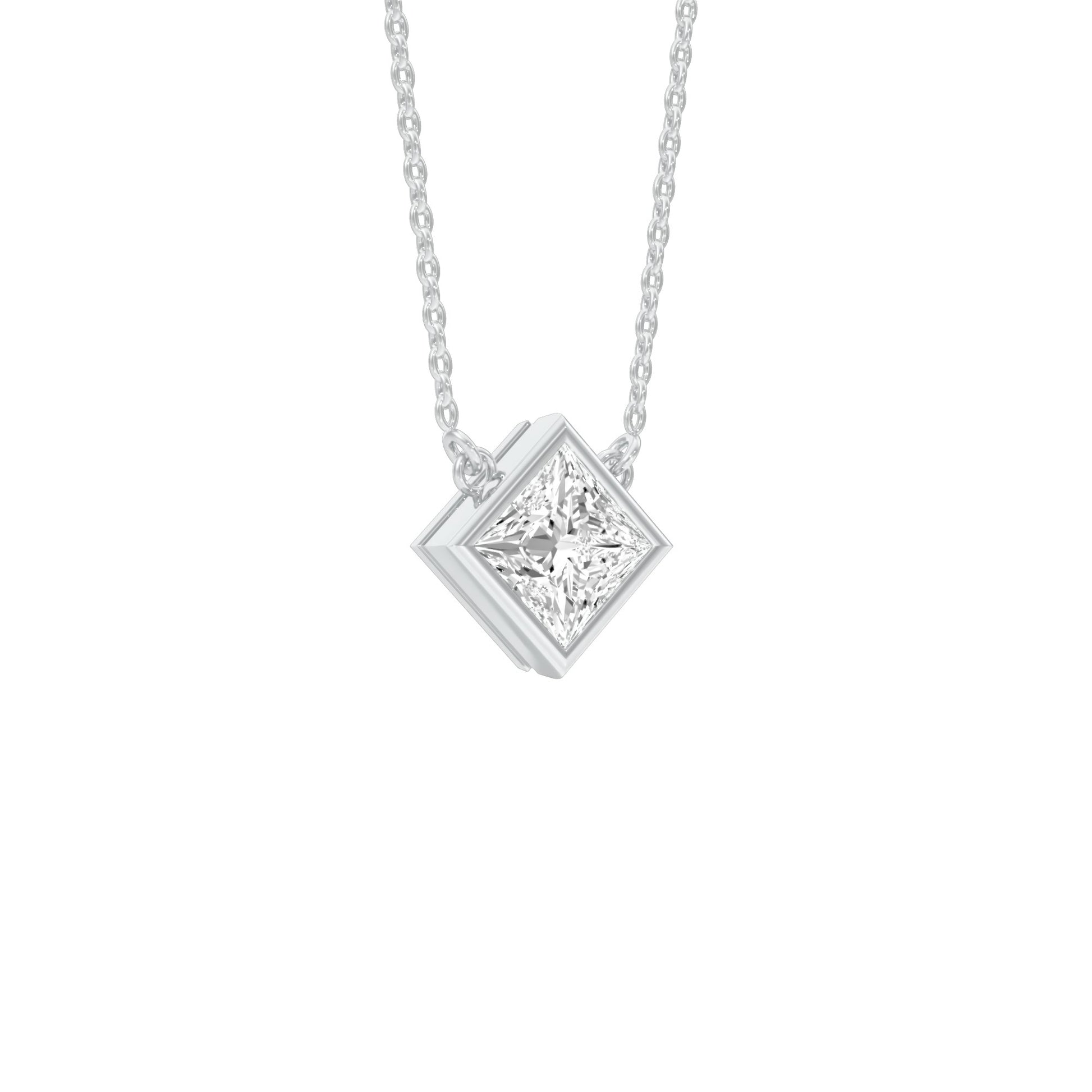 Glow Grid Diamond Pendant 18 KT / White Gold