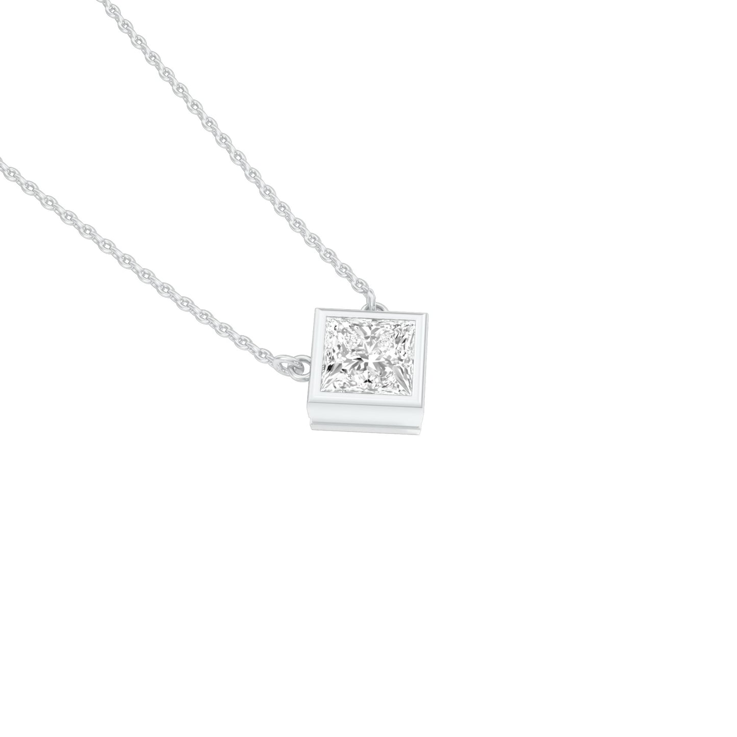 Glow Grid Diamond Pendant 18 KT / White Gold