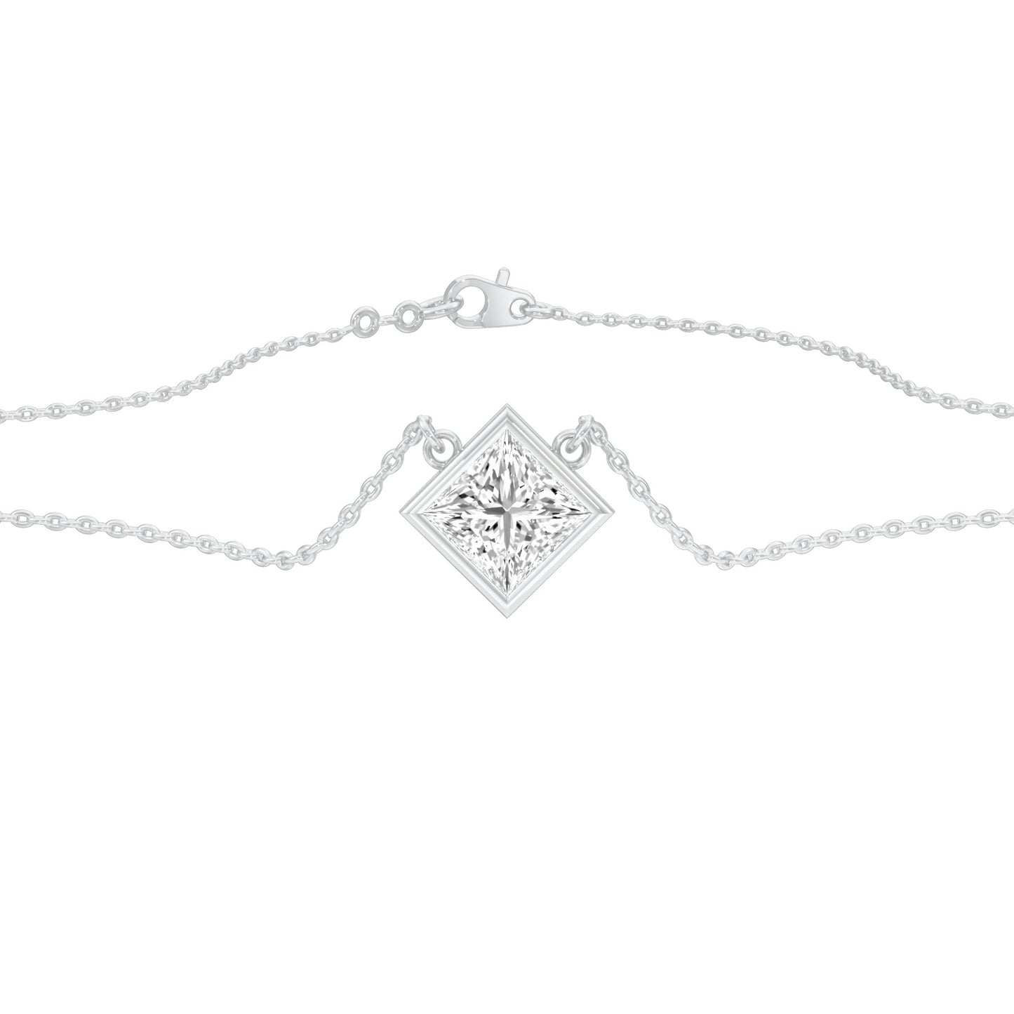 Glow Grid Diamond Pendant 18 KT / White Gold