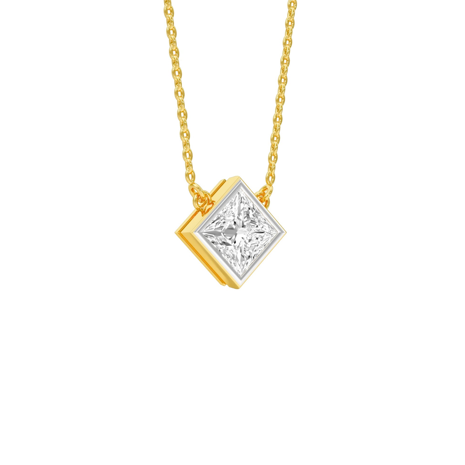 Glow Grid Diamond Pendant 18 KT / Yellow Gold