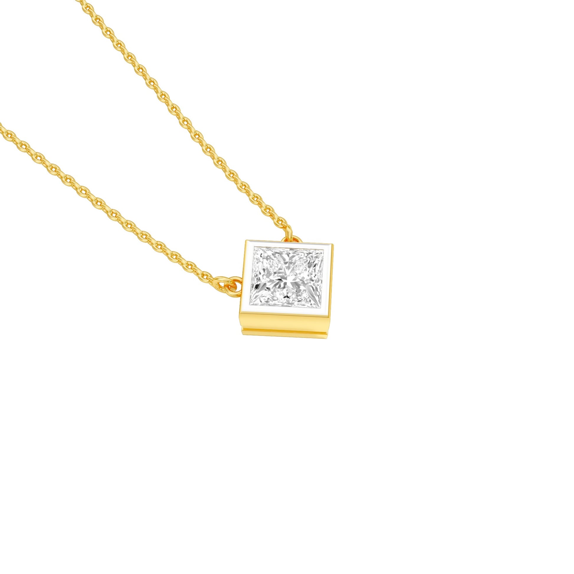 Glow Grid Diamond Pendant 18 KT / Yellow Gold