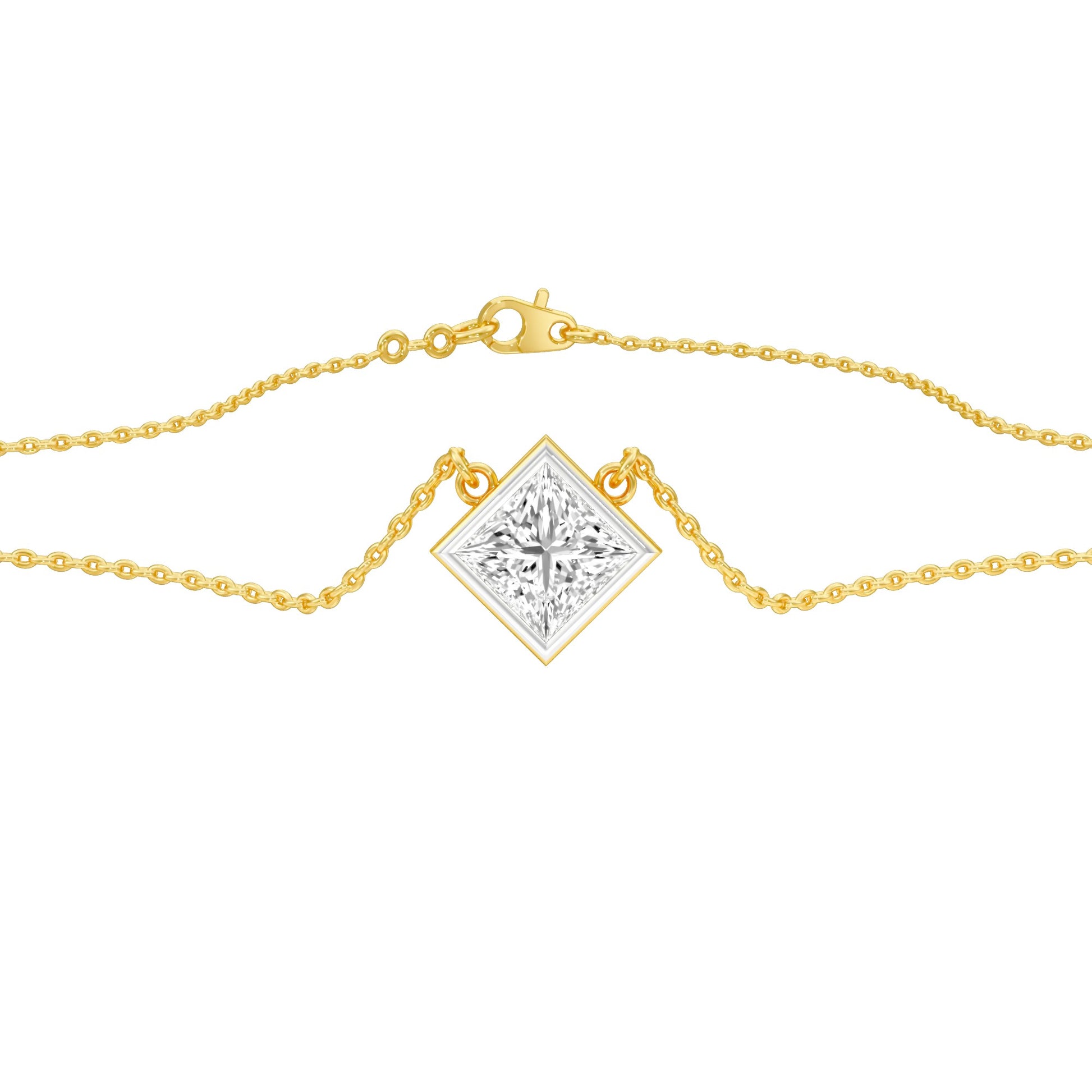 Glow Grid Diamond Pendant 18 KT / Yellow Gold
