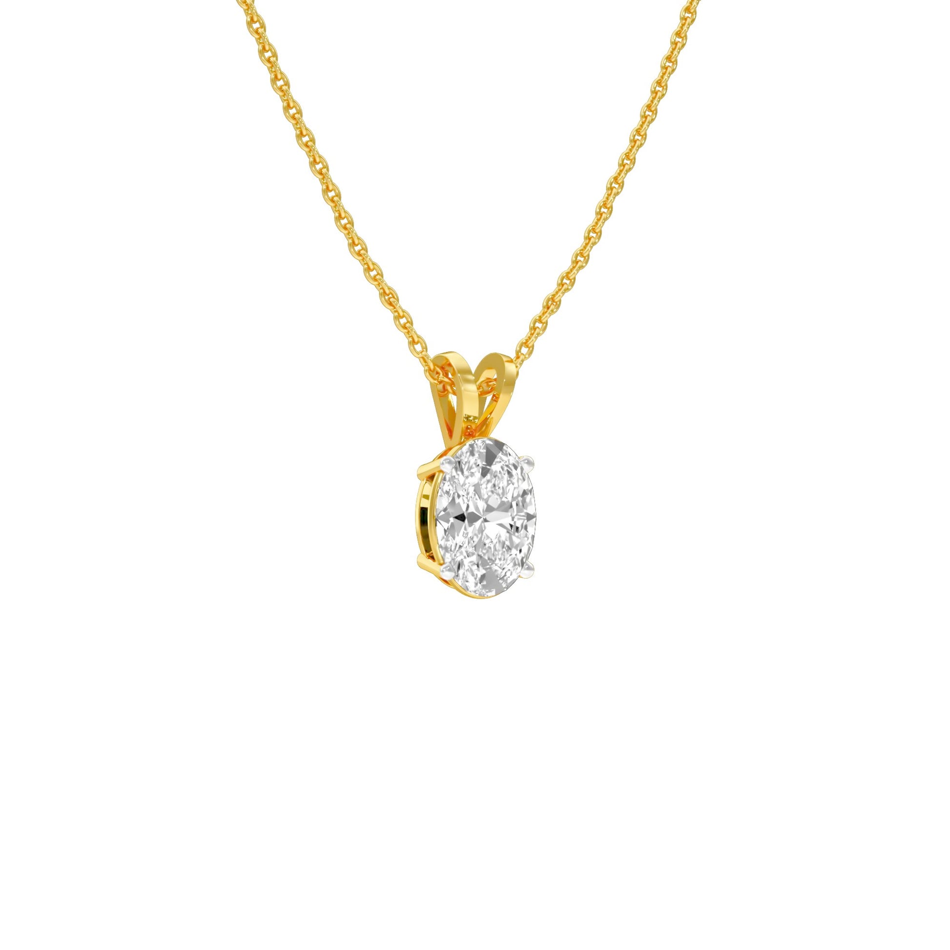 Flare Drop Diamond Pendant 18 KT / Yellow Gold