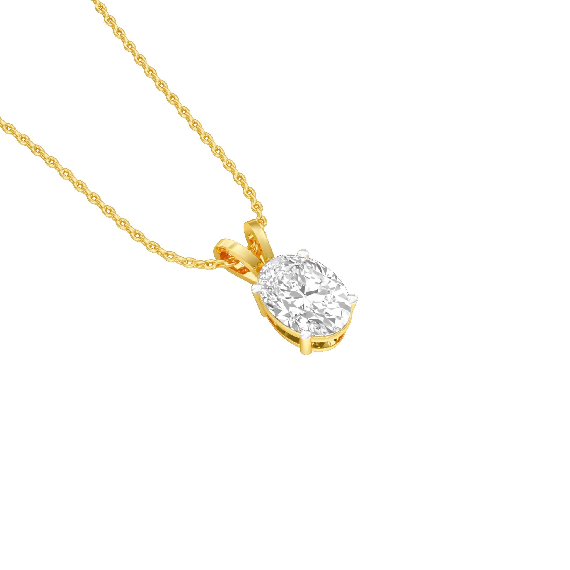 Flare Drop Diamond Pendant 18 KT / Yellow Gold