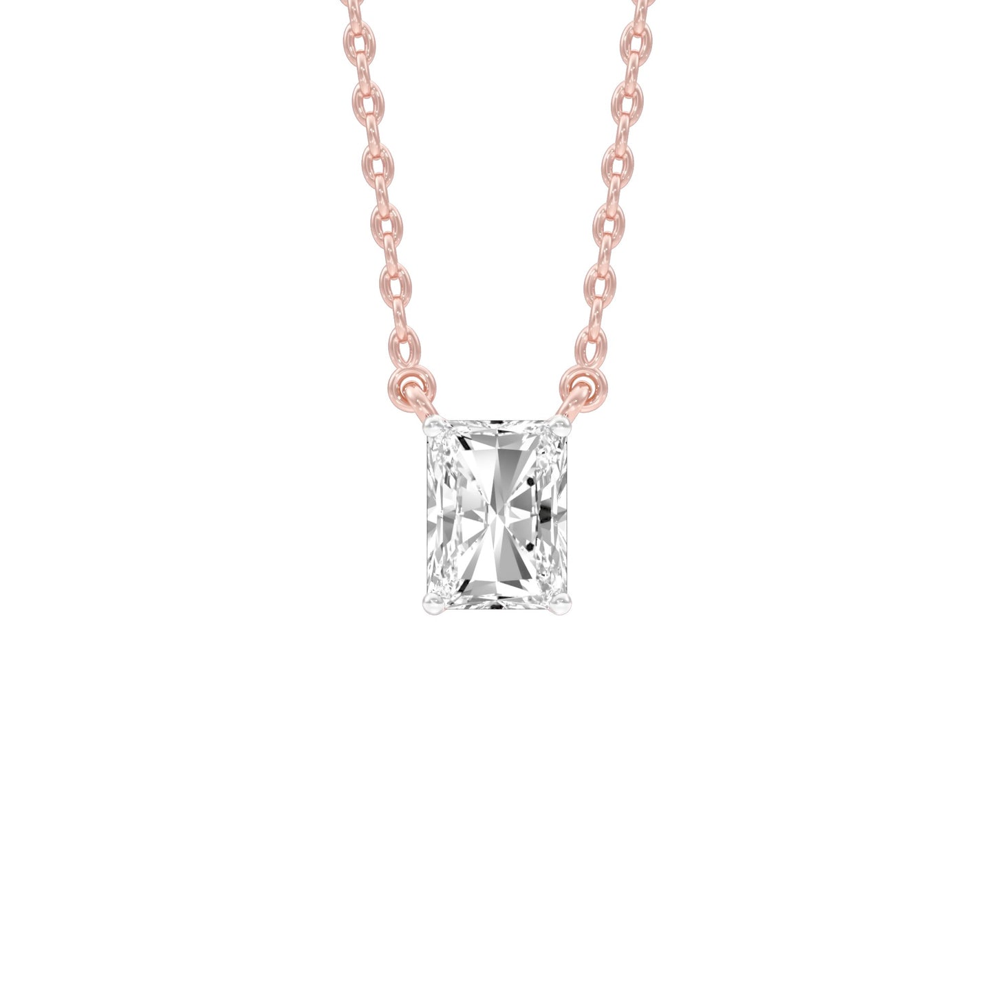 Classic Emerald Diamond Pendant 18 KT / Rose Gold