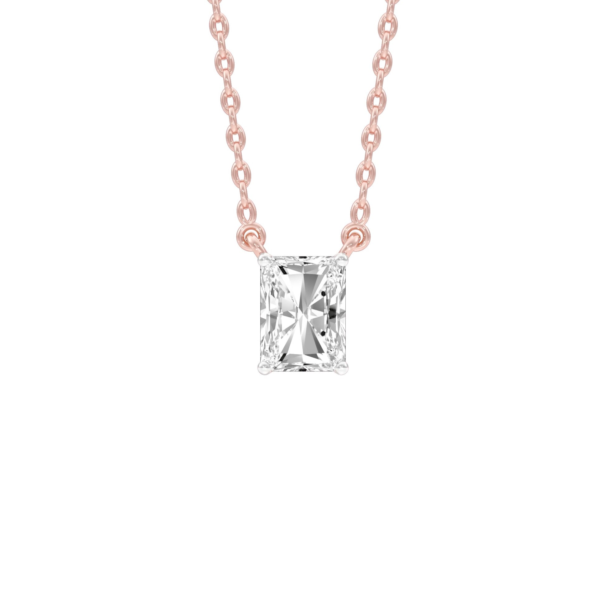 Classic Emerald Diamond Pendant 18 KT / Rose Gold