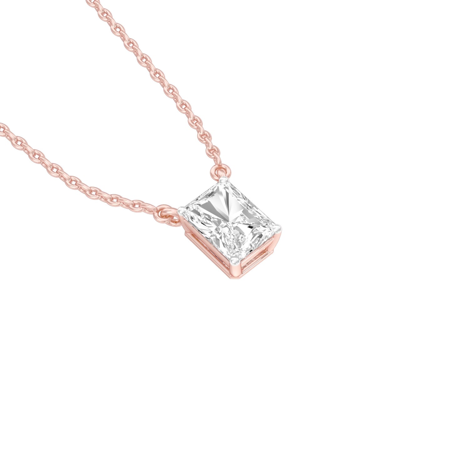 Classic Emerald Diamond Pendant 18 KT / Rose Gold
