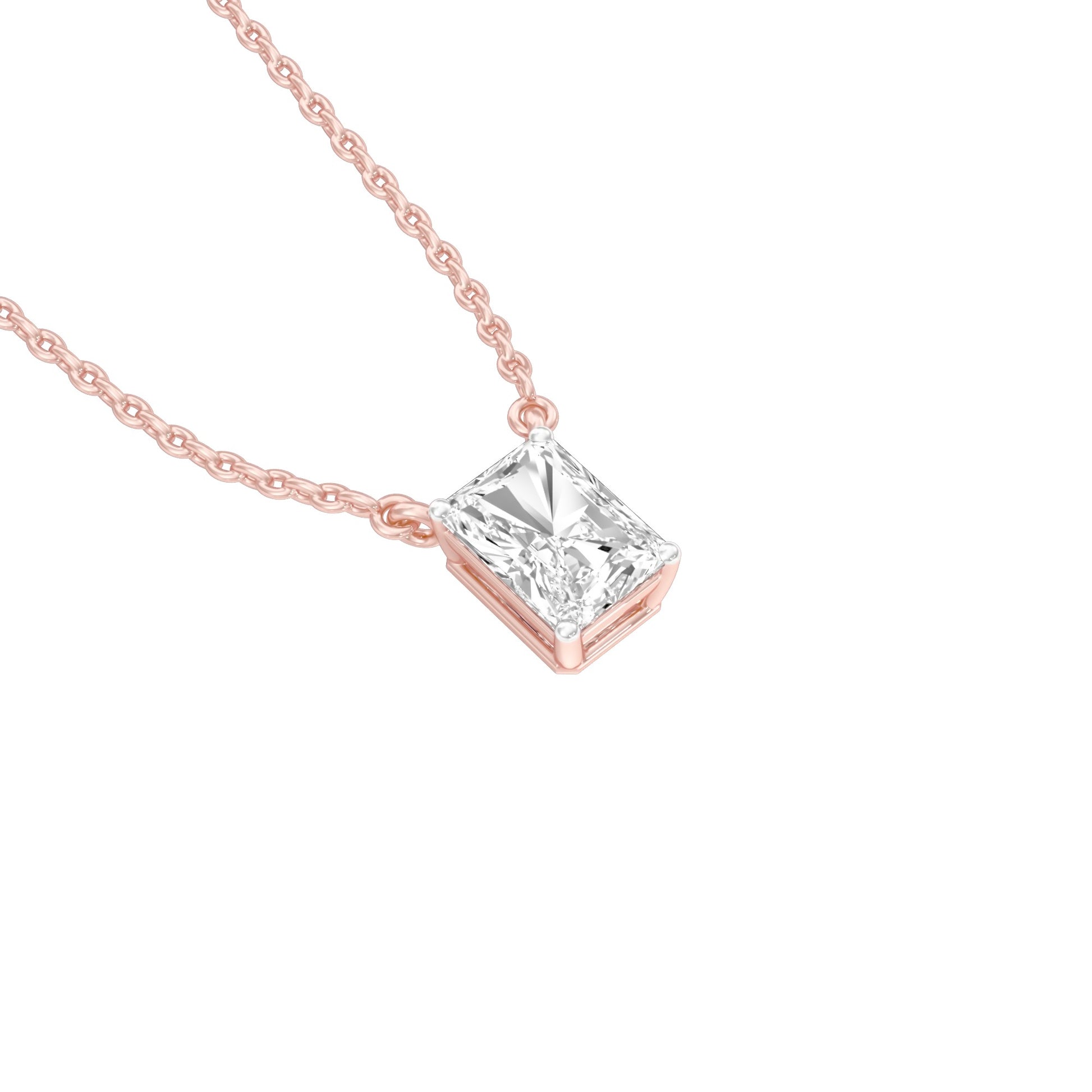 Classic Emerald Diamond Pendant 18 KT / Rose Gold