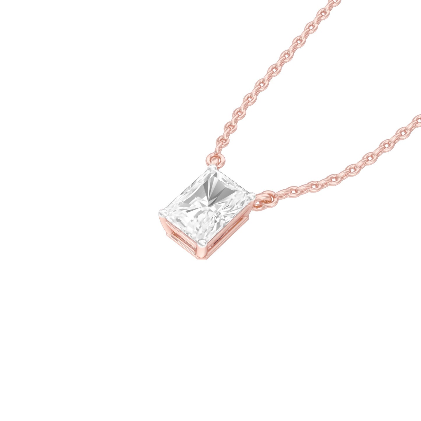 Classic Emerald Diamond Chain Necklace