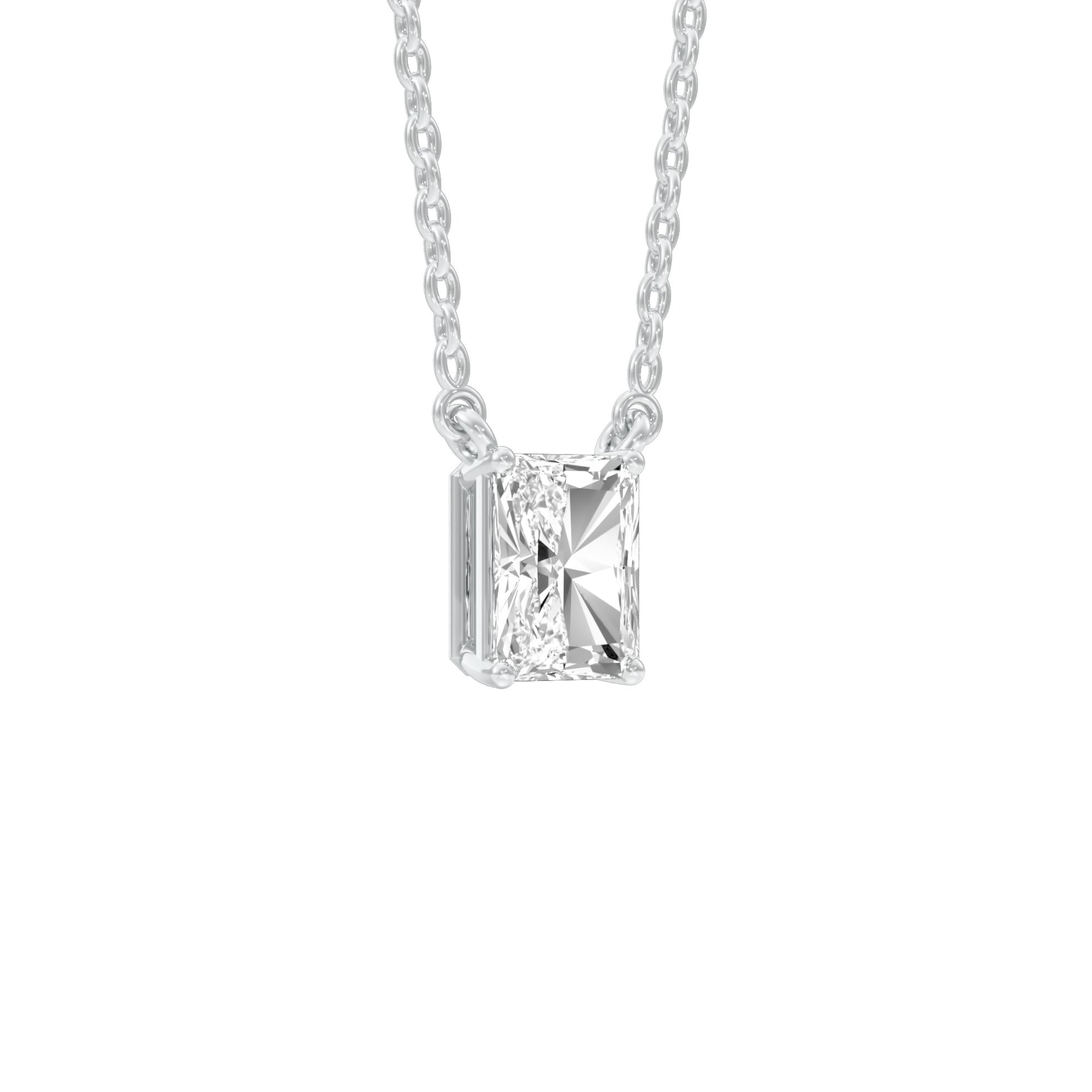Classic Emerald Diamond Pendant 18 KT / White Gold