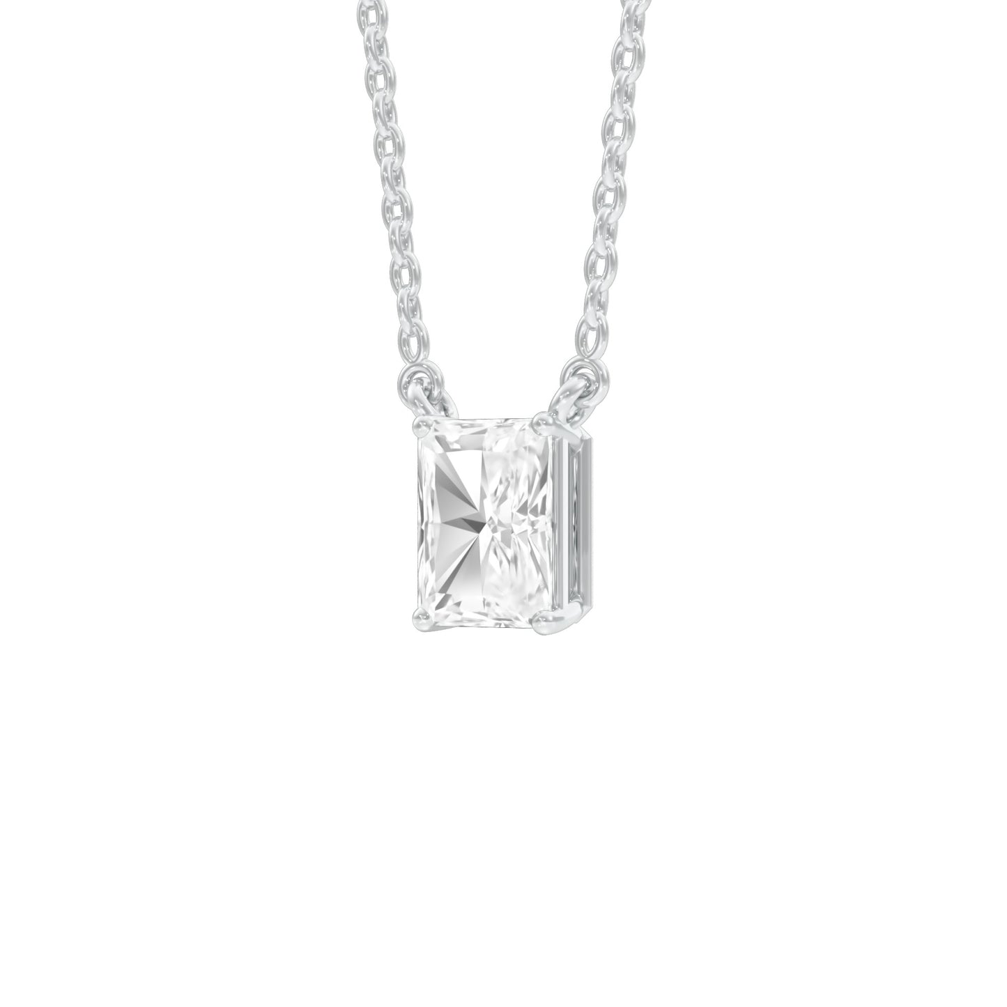 Classic Emerald Diamond Chain Necklace