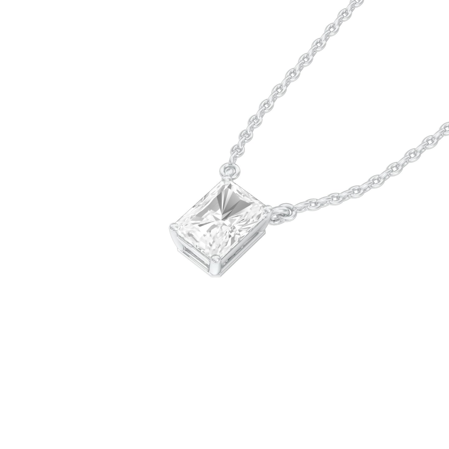 Classic Emerald Diamond Chain Necklace