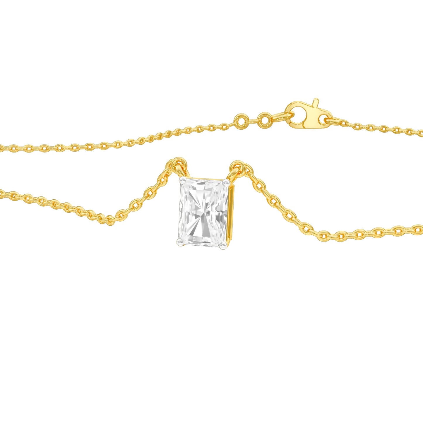 Classic Emerald Diamond Chain Necklace