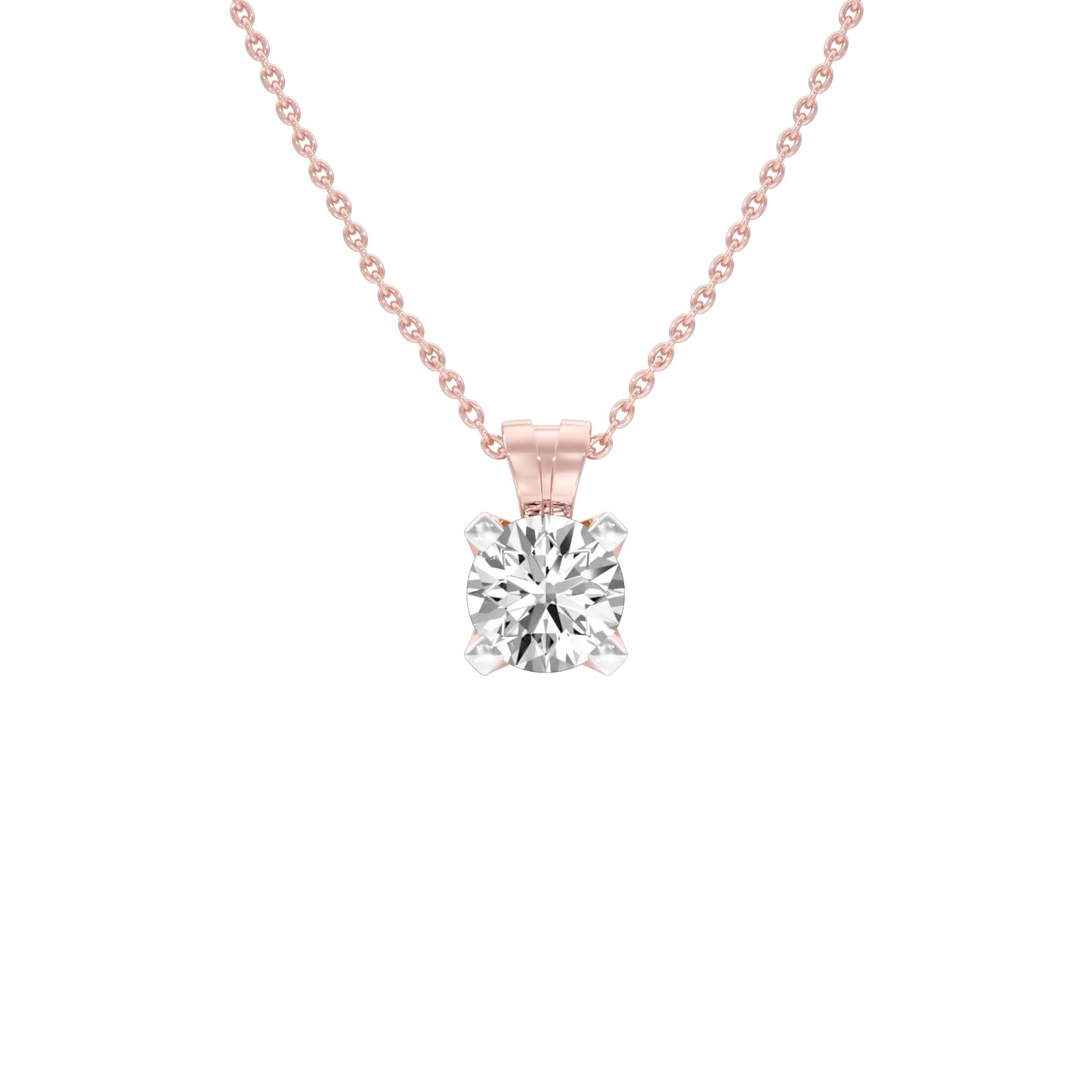 Symmetry Drop Diamond Pendant 18 KT / Rose Gold