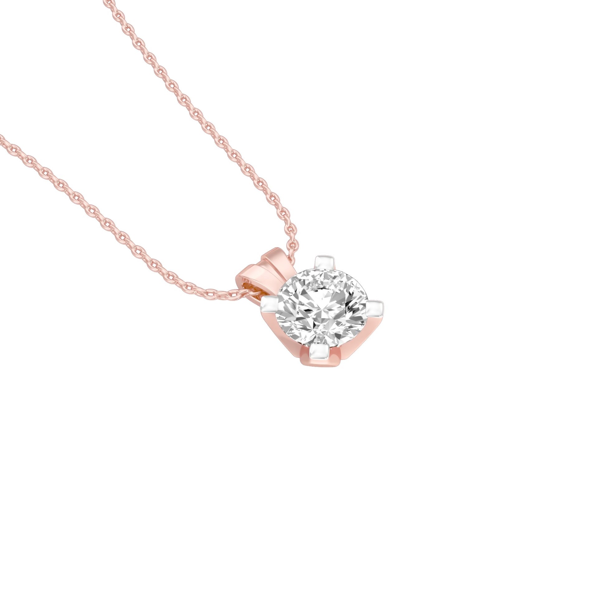Symmetry Drop Diamond Pendant 18 KT / Rose Gold