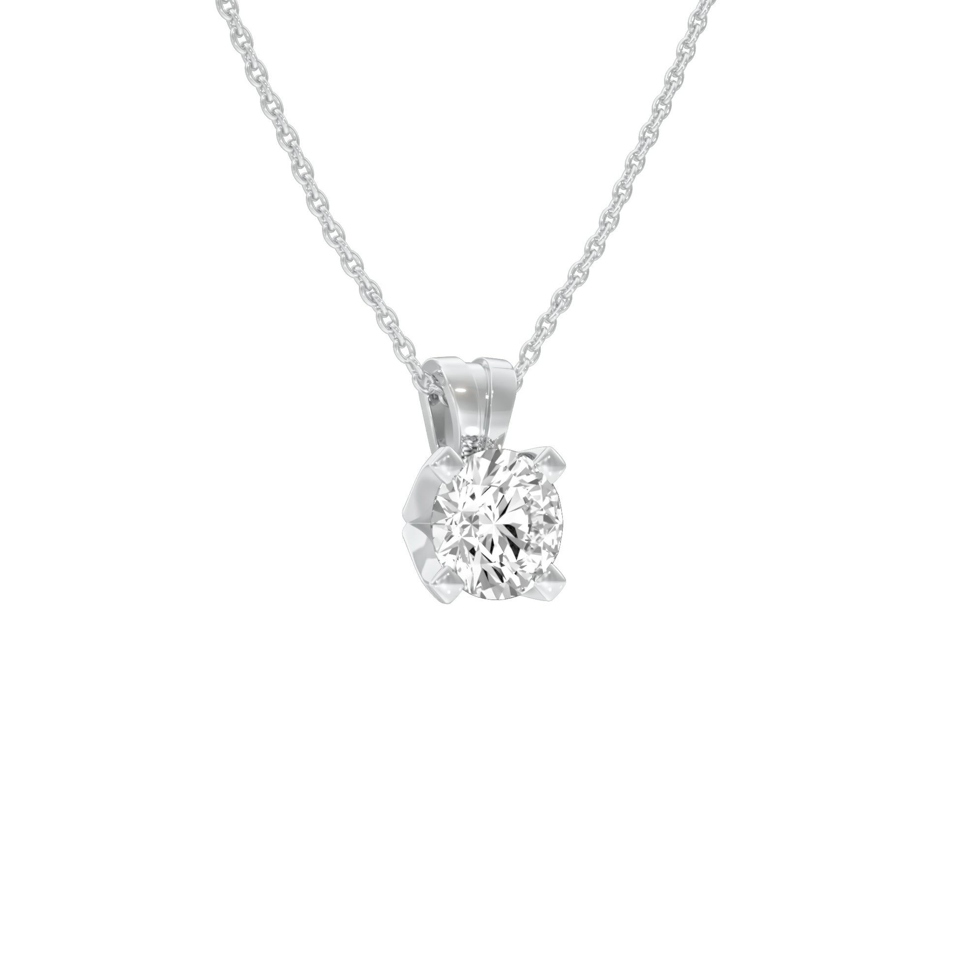 Symmetry Drop Diamond Pendant 18 KT / White Gold