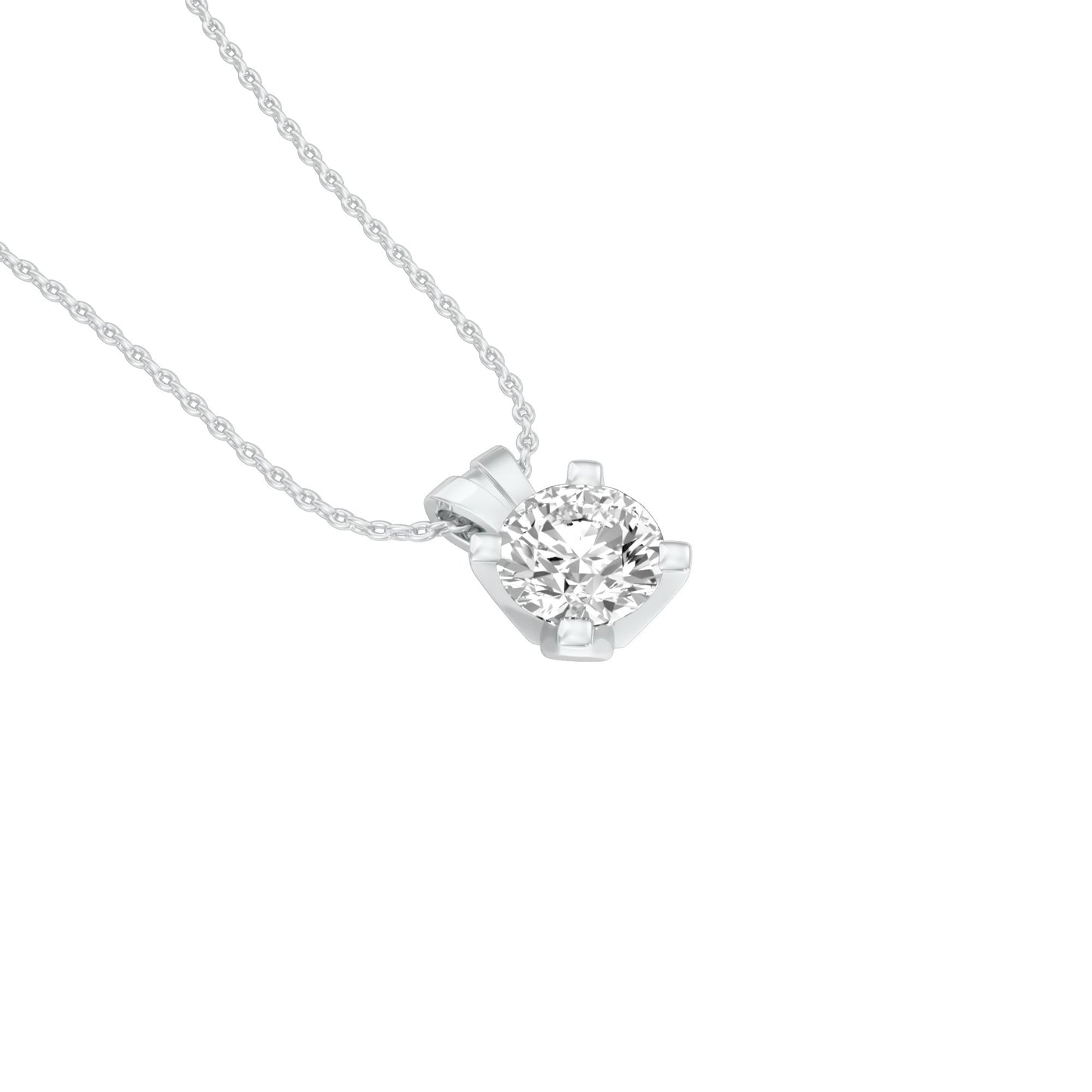 Symmetry Drop Diamond Pendant 18 KT / White Gold