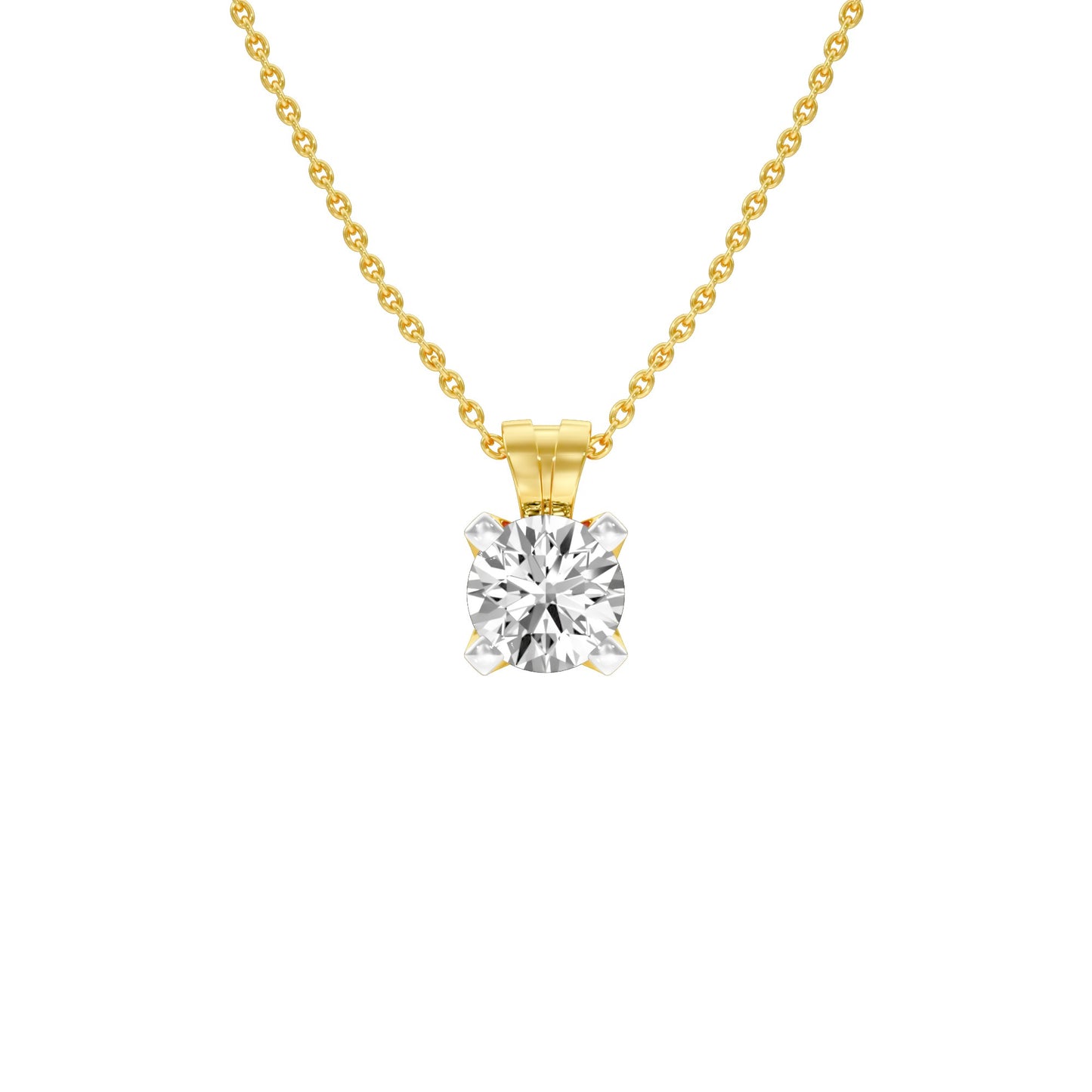 Symmetry Drop Diamond Pendant 18 KT / Yellow Gold