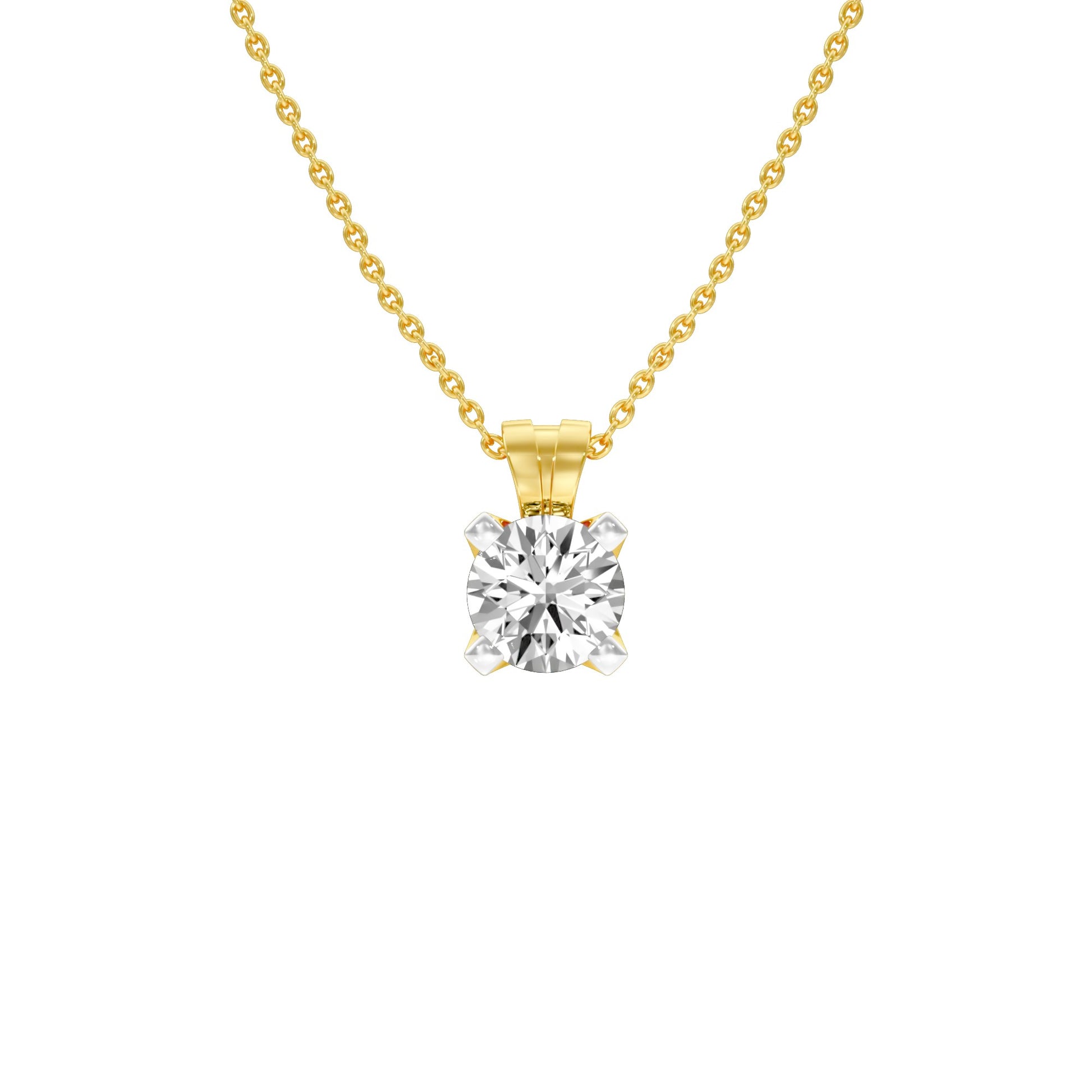Symmetry Drop Diamond Pendant 18 KT / Yellow Gold