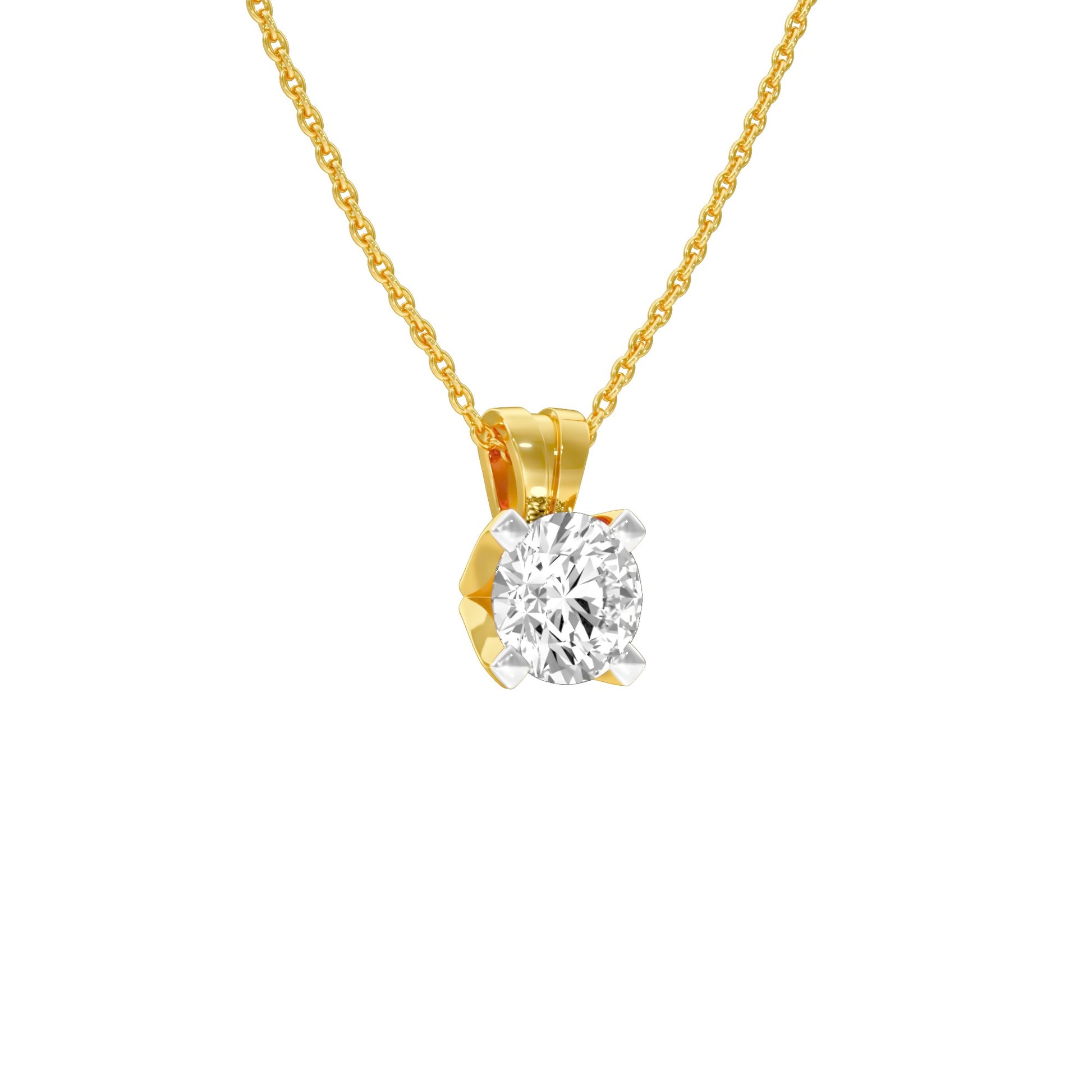 Symmetry Drop Diamond Pendant 18 KT / Yellow Gold