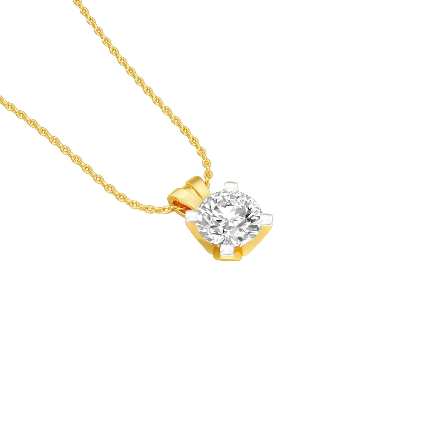 Symmetry Drop Diamond Pendant 18 KT / Yellow Gold