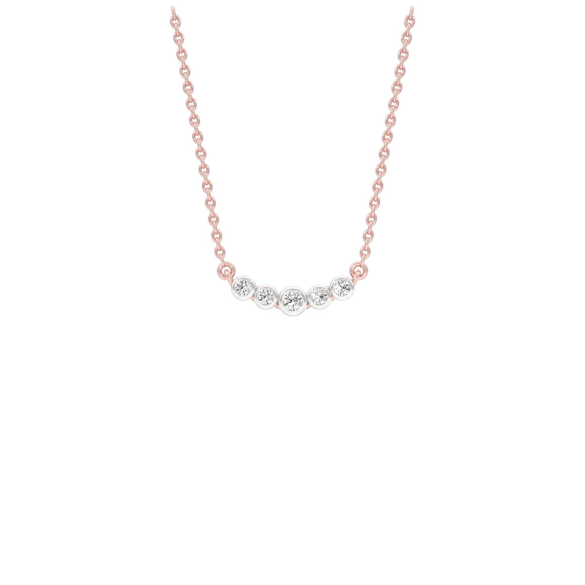 Line Five Diamond Pendant 18 KT / Rose Gold