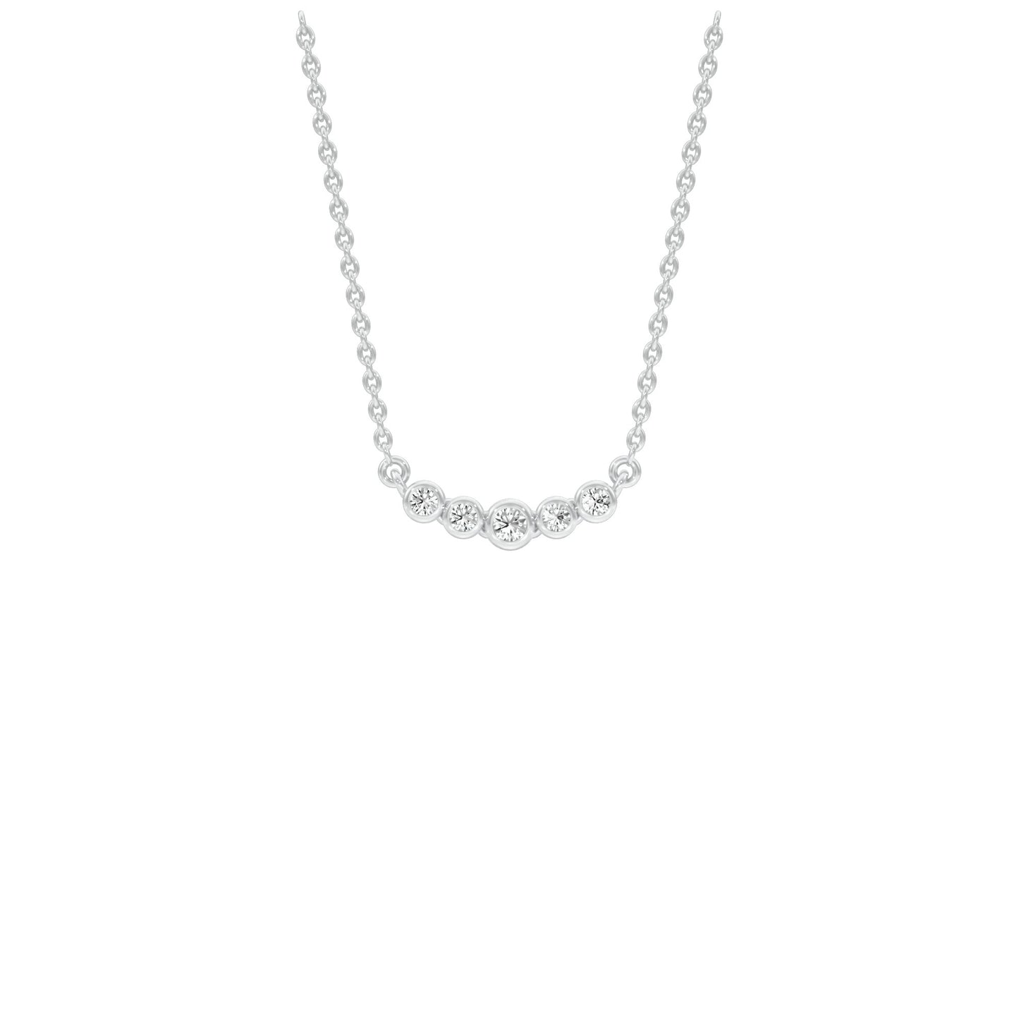 Line Five Diamond Pendant 18 KT / White Gold