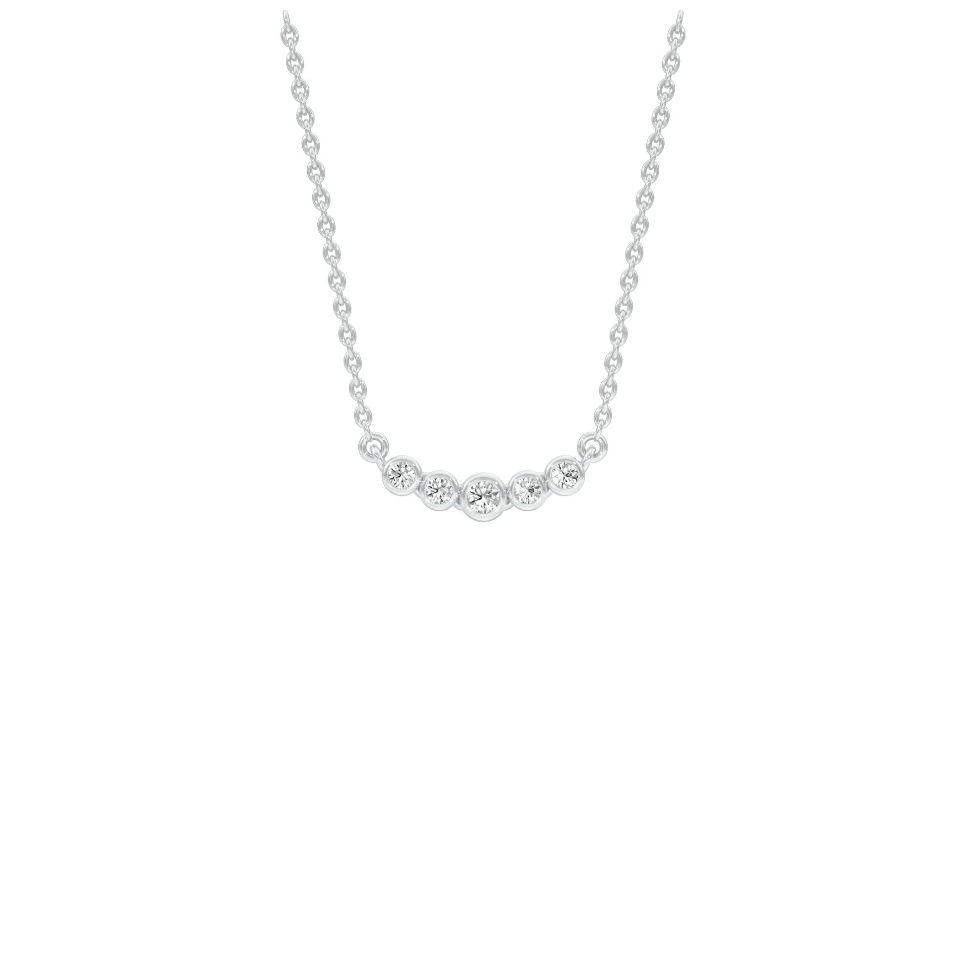 Line Five Diamond Pendant 18 KT / White Gold