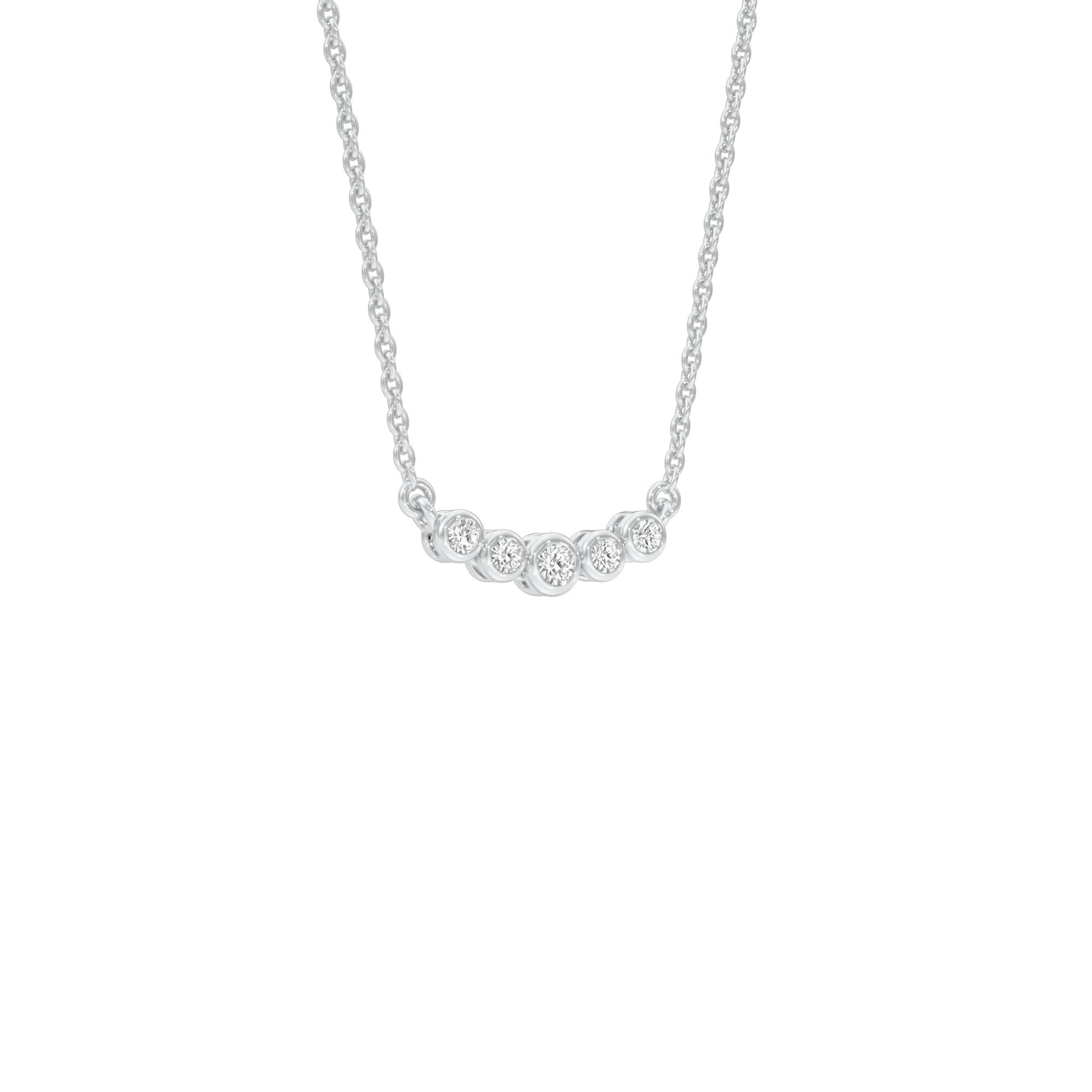 Line Five Diamond Pendant 18 KT / White Gold