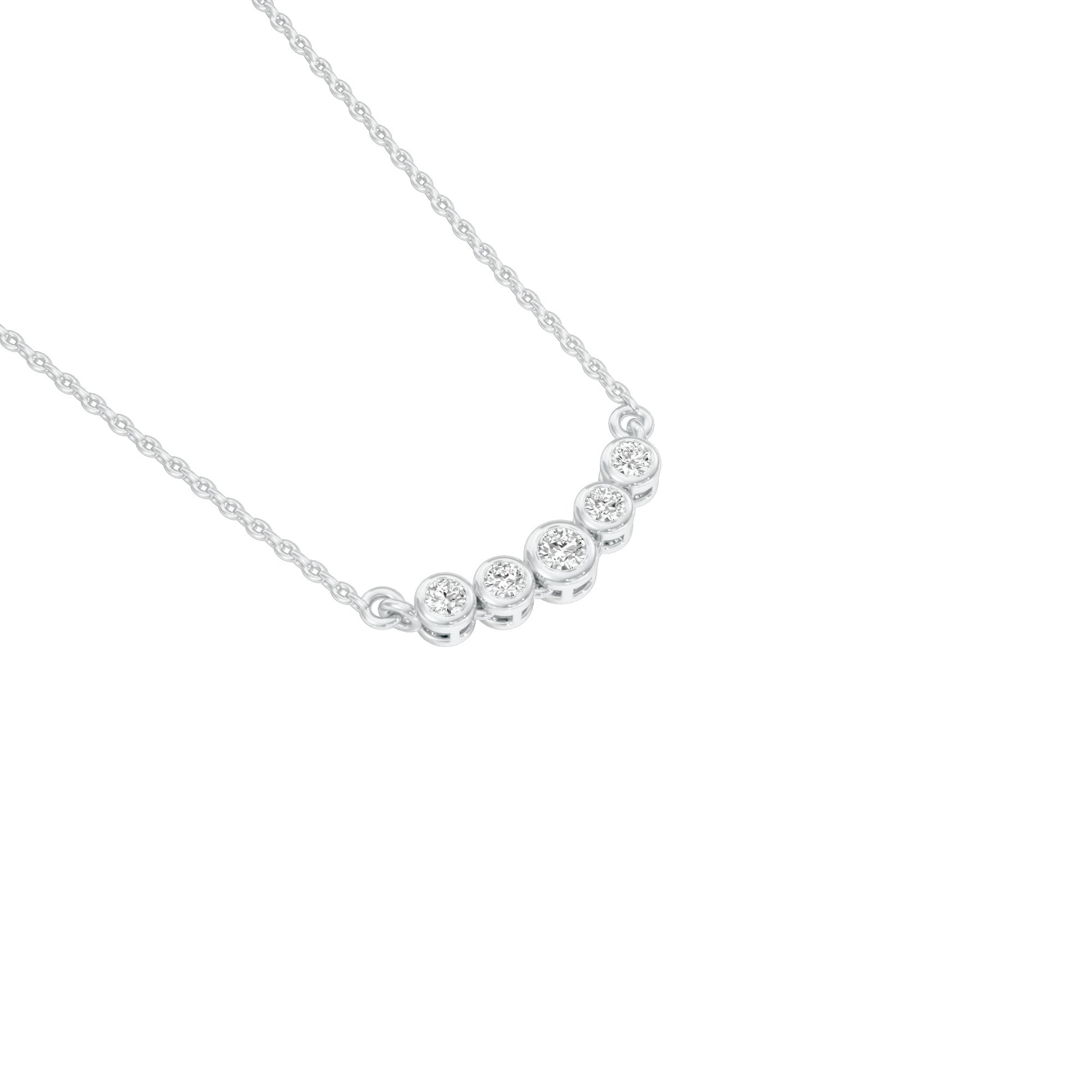 Line Five Diamond Pendant 18 KT / White Gold