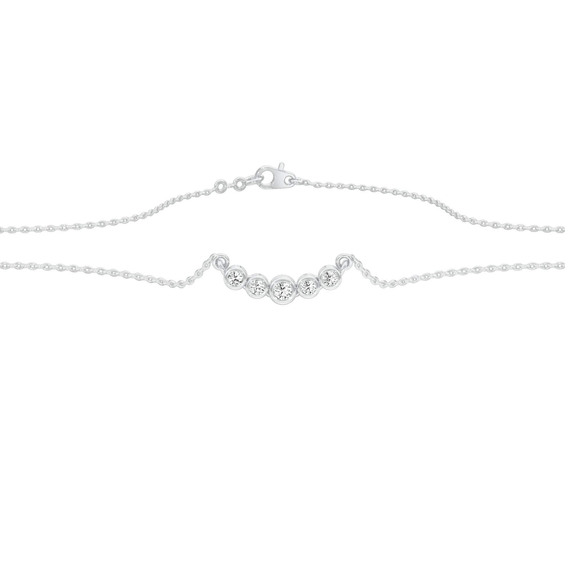 Line Five Diamond Pendant 18 KT / White Gold