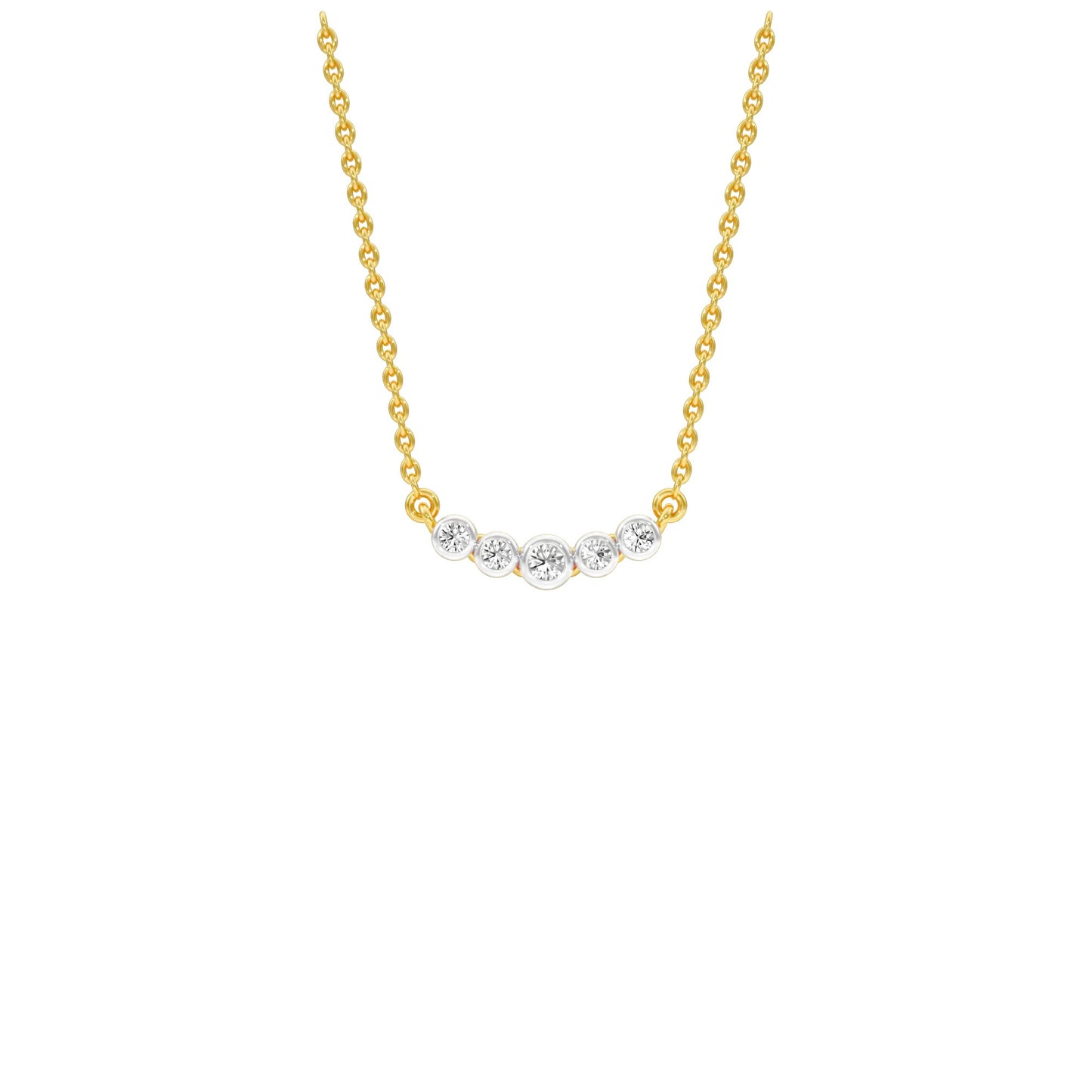 Line Five Diamond Pendant 18 KT / Yellow Gold