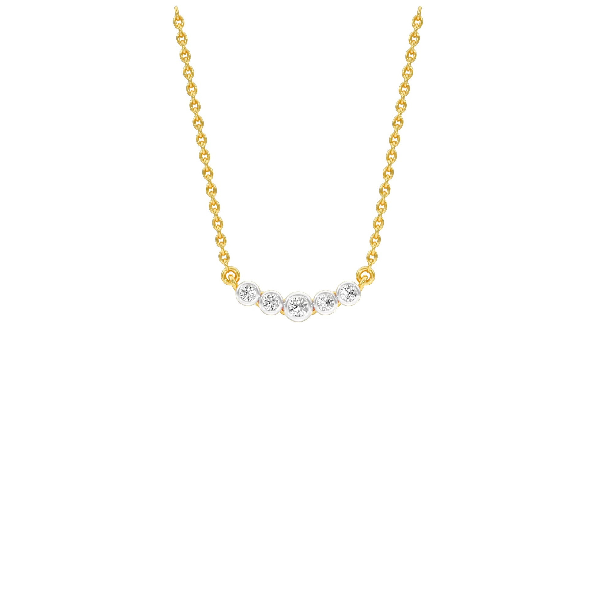 Line Five Diamond Pendant 18 KT / Yellow Gold