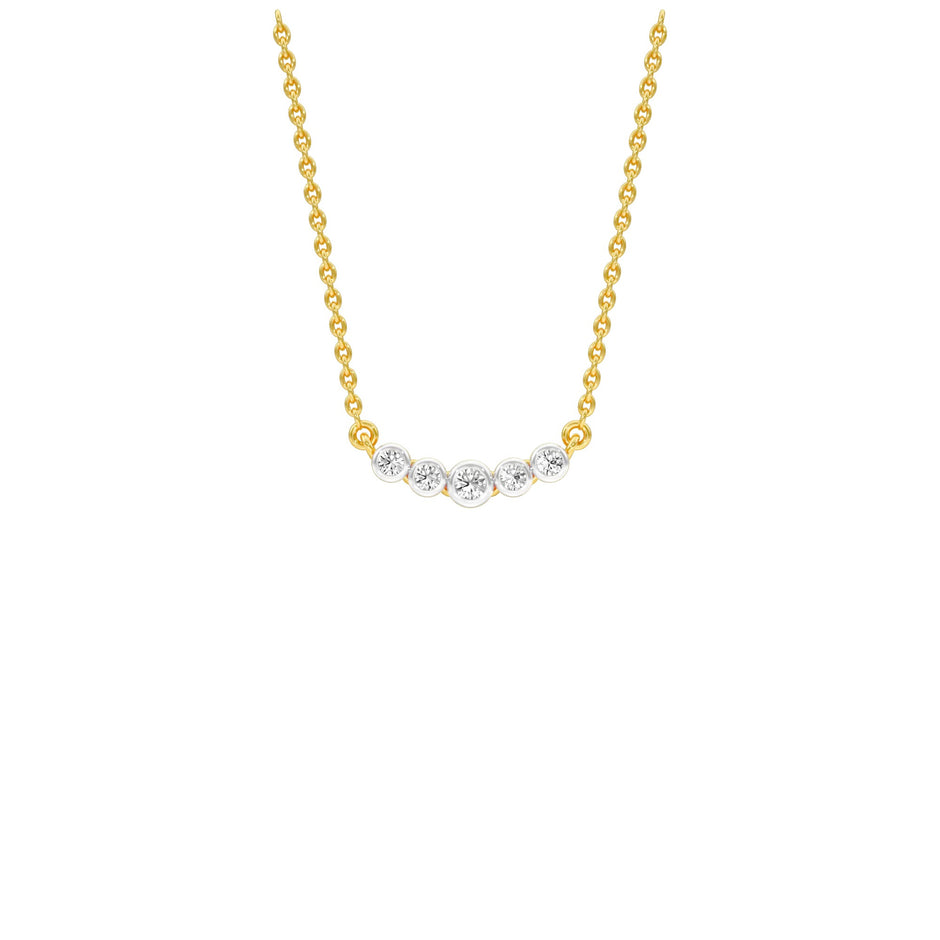 Line Five Diamond Pendant 18 KT / Yellow Gold