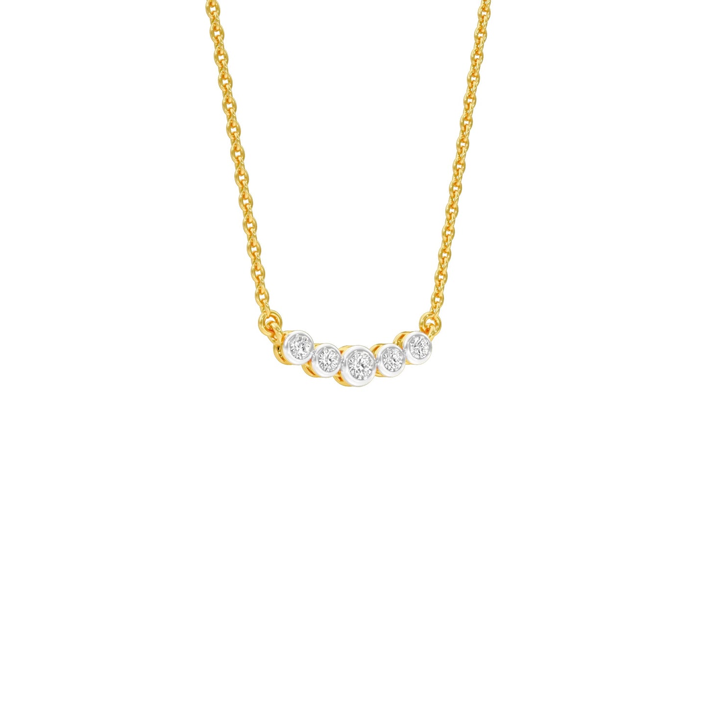 Line Five Diamond Pendant 18 KT / Yellow Gold