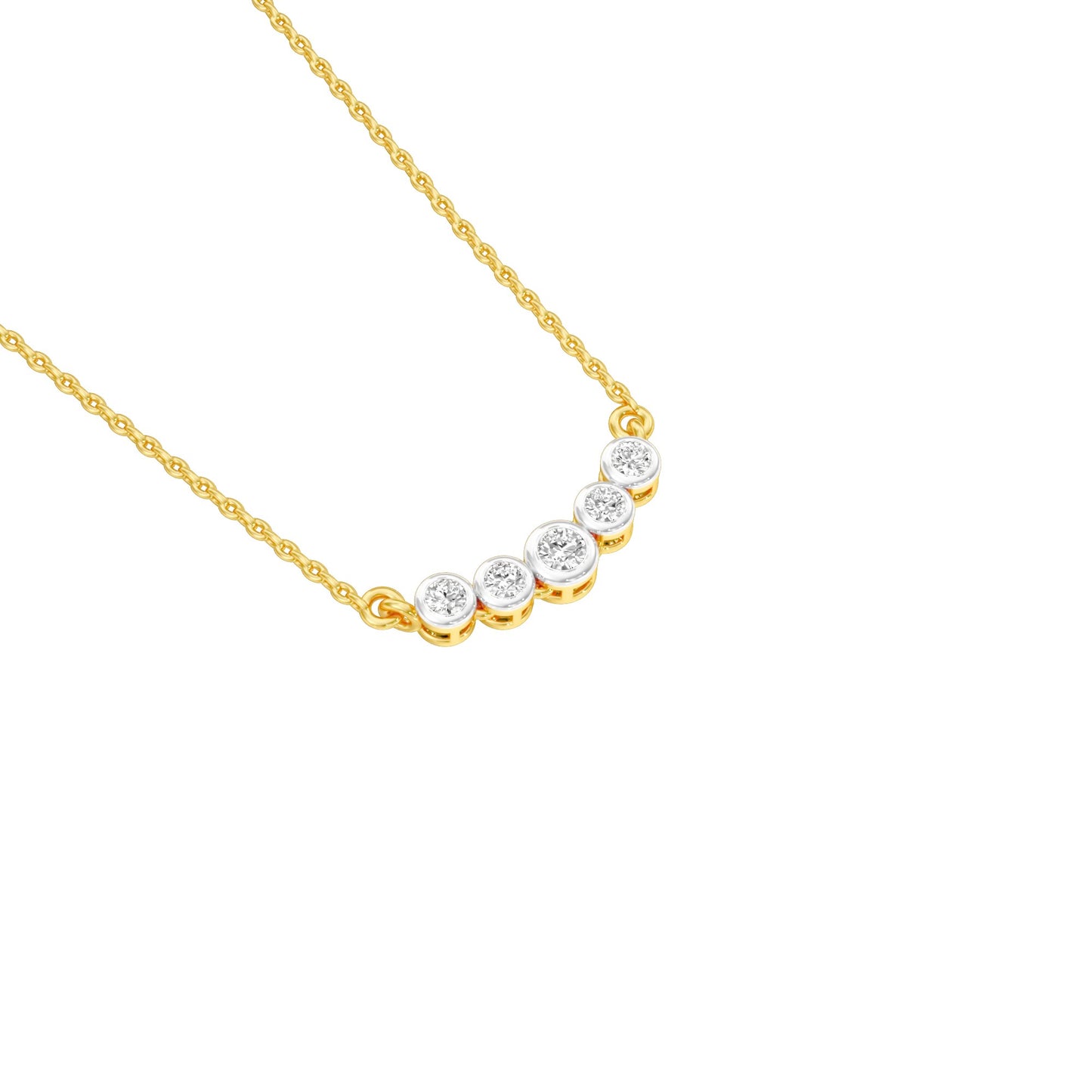 Line Five Diamond Pendant 18 KT / Yellow Gold