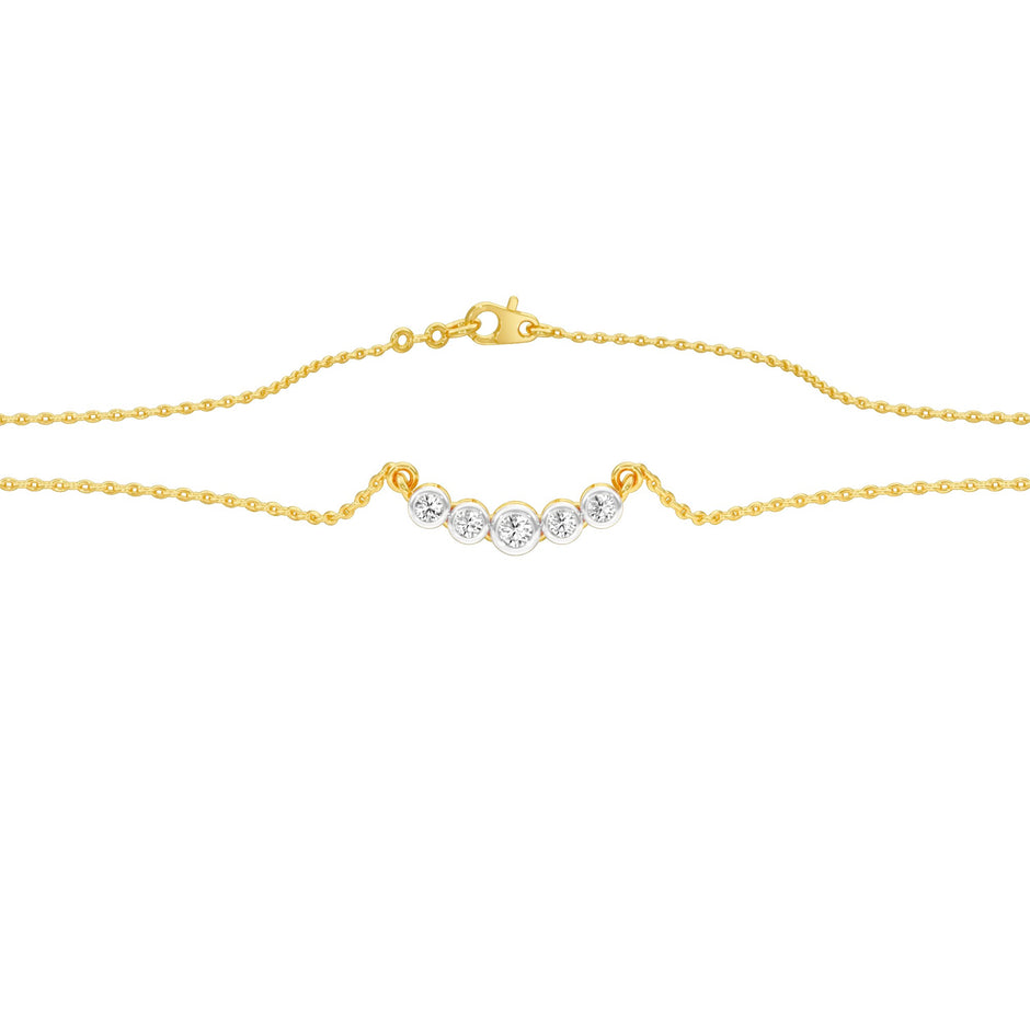 Line Five Diamond Pendant 18 KT / Yellow Gold