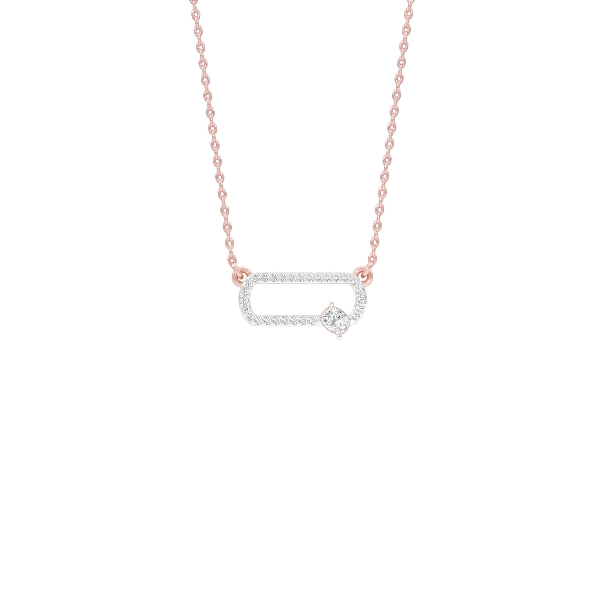 Seamless Link Diamond Pendant 18 KT / Rose Gold