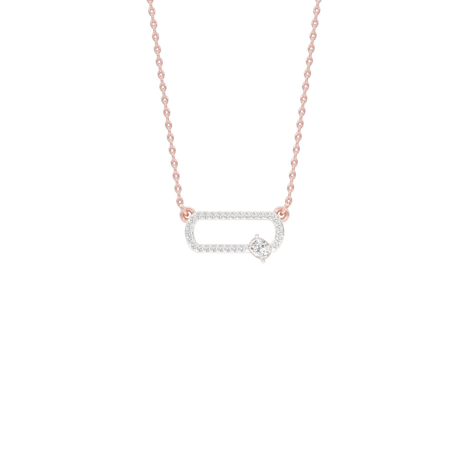 Seamless Link Diamond Pendant 18 KT / Rose Gold