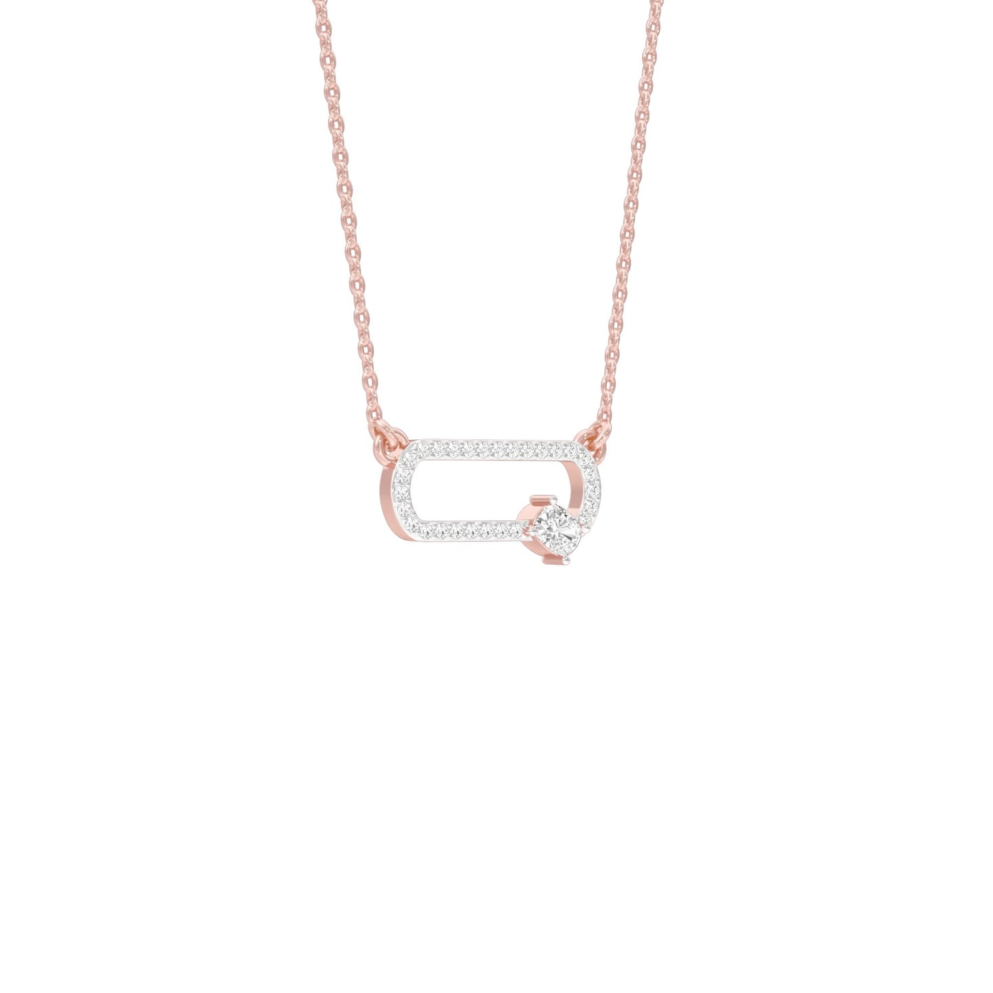 Seamless Link Diamond Pendant 18 KT / Rose Gold
