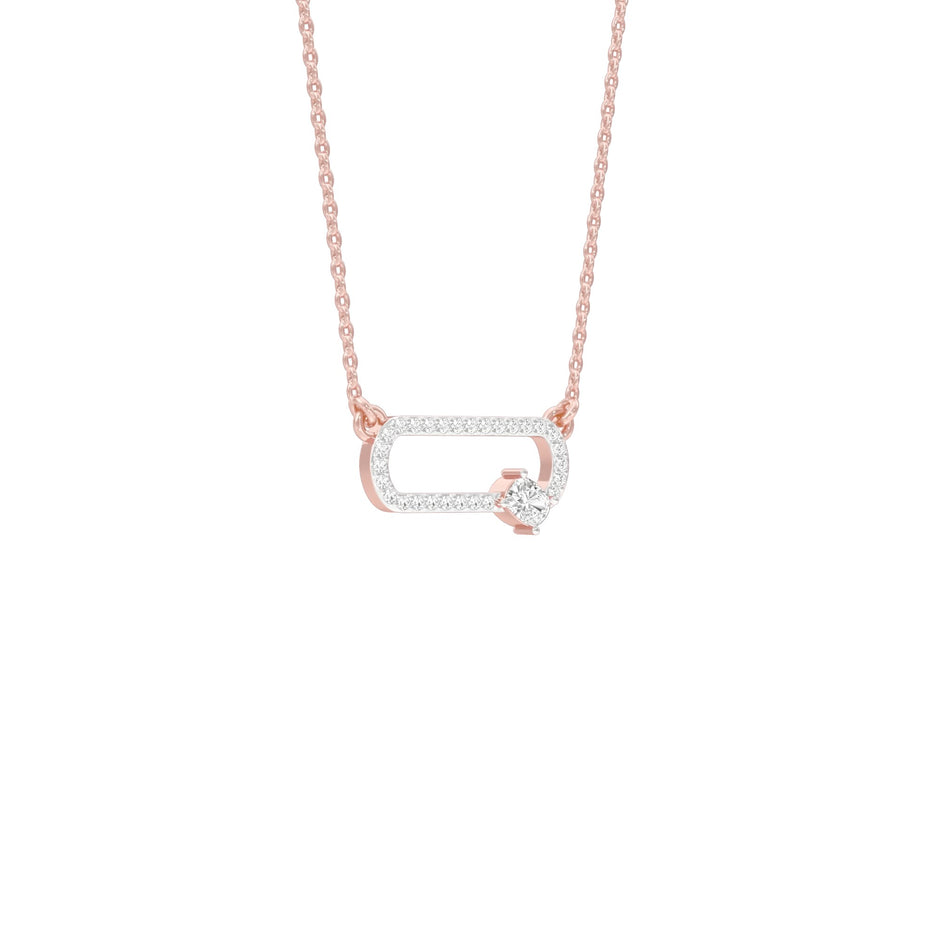 Seamless Link Diamond Pendant 18 KT / Rose Gold