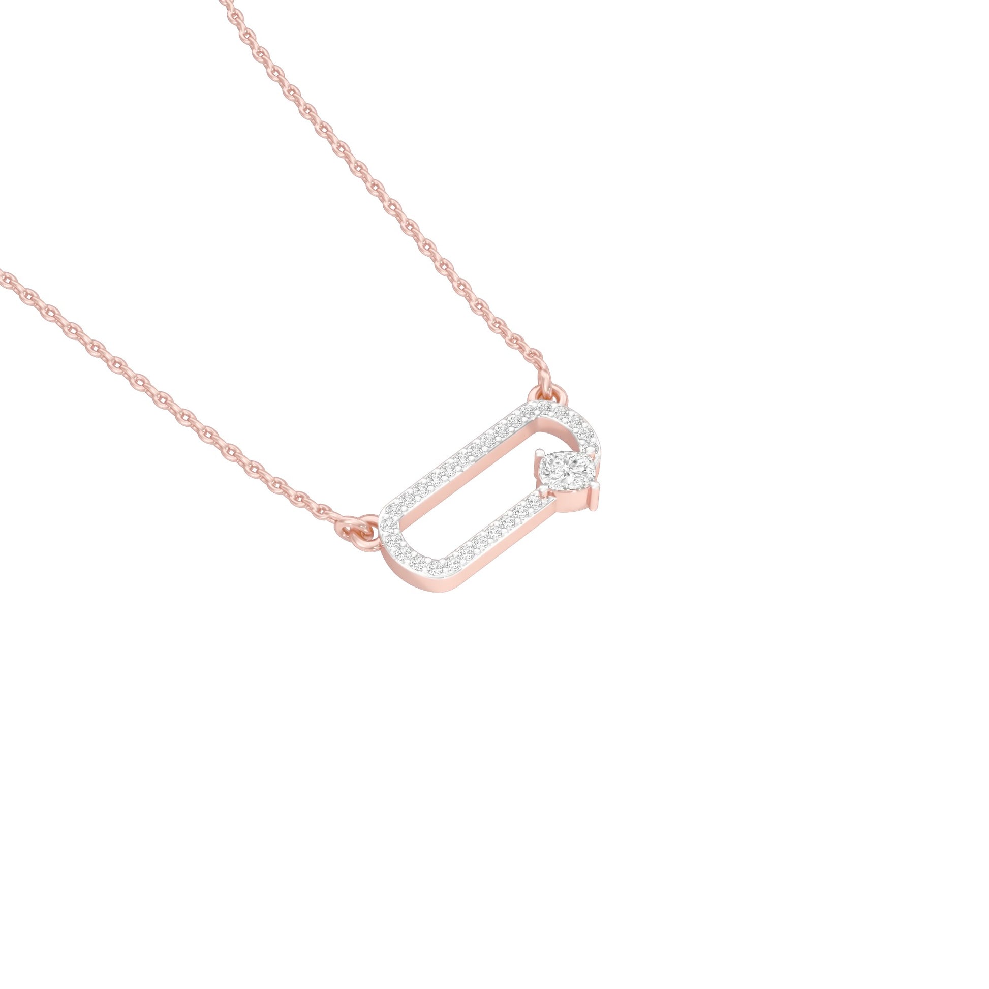 Seamless Link Diamond Pendant 18 KT / Rose Gold