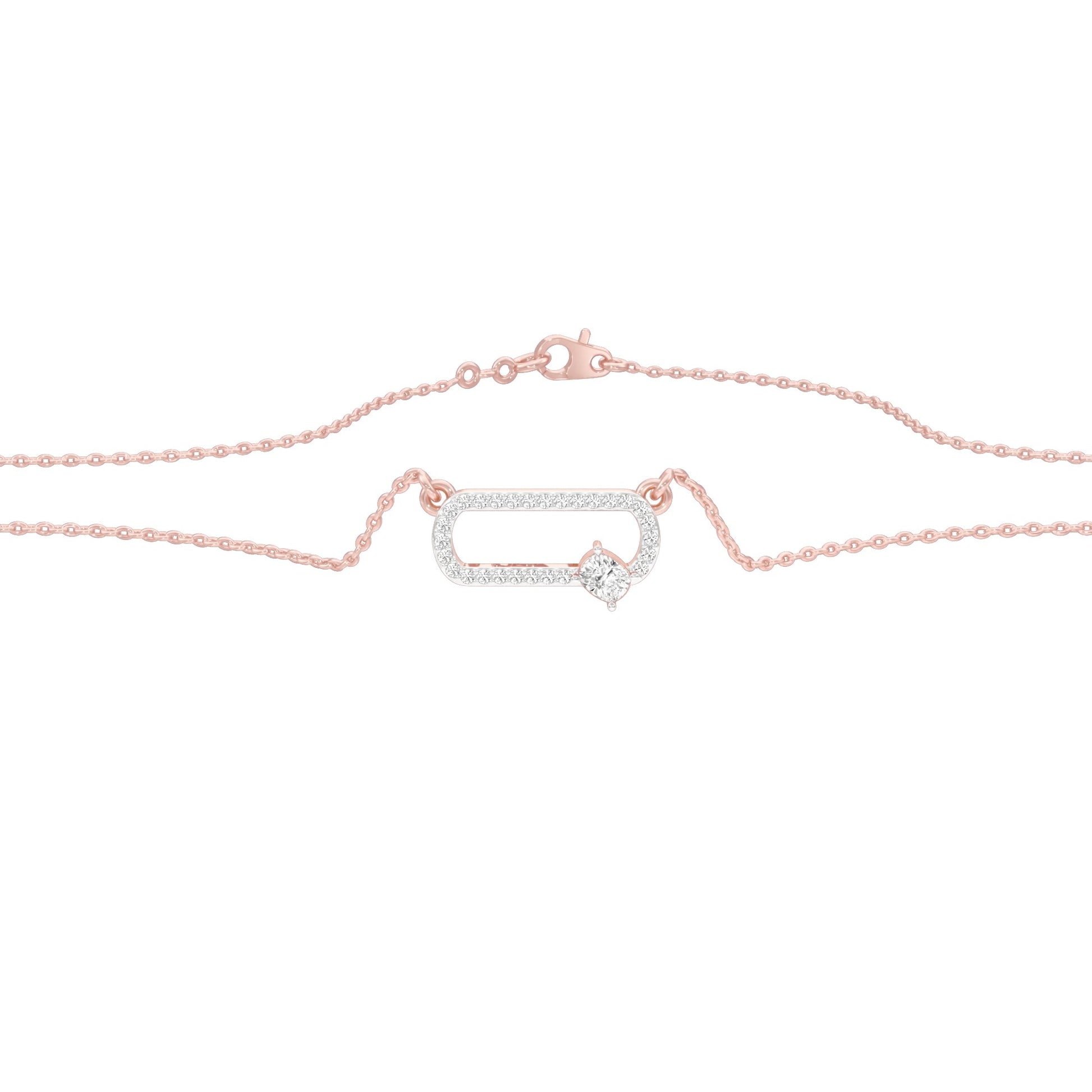 Seamless Link Diamond Pendant 18 KT / Rose Gold