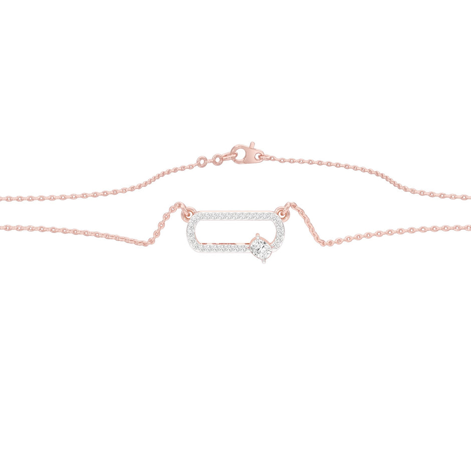 Seamless Link Diamond Pendant 18 KT / Rose Gold